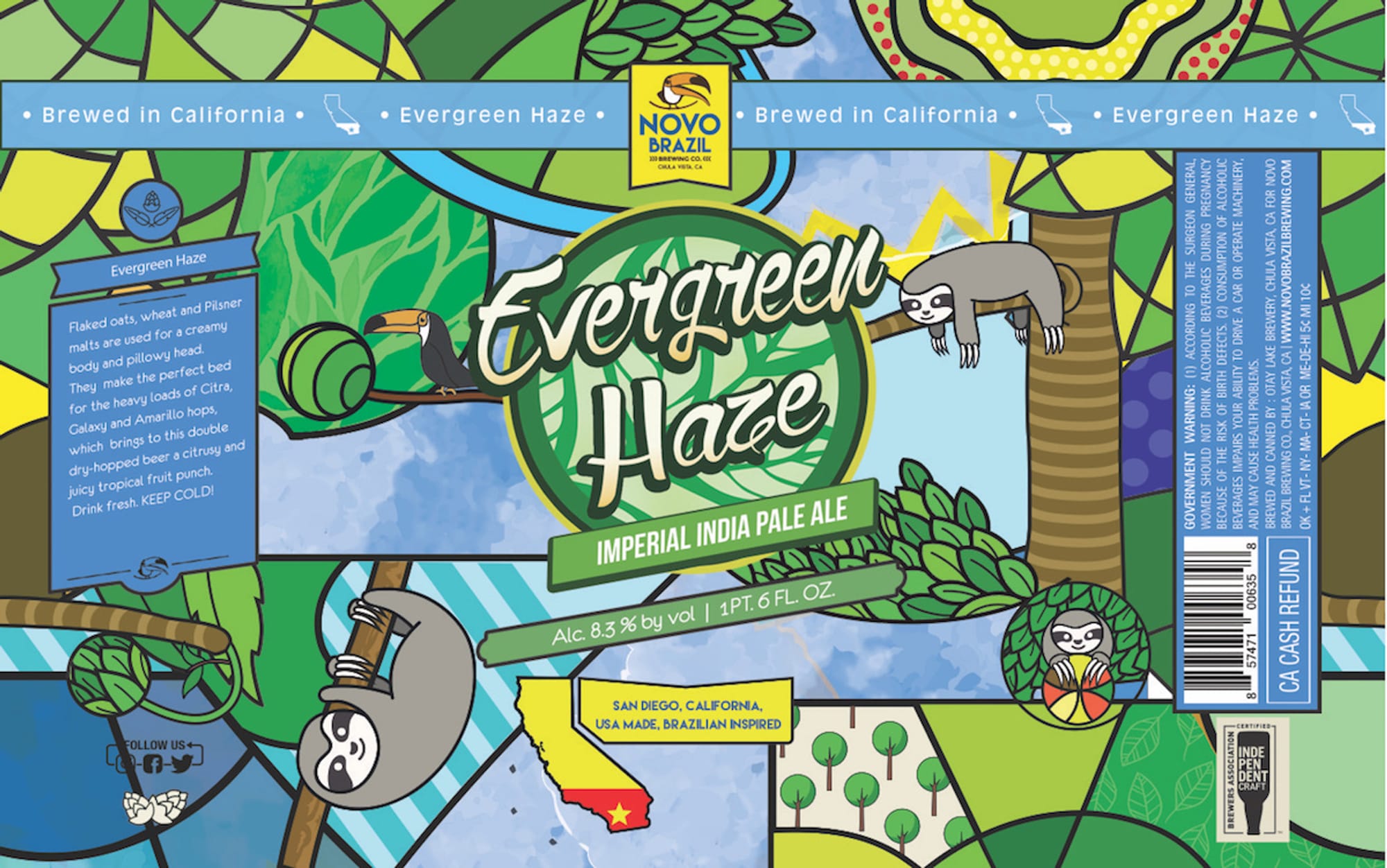 Evergreen Haze by Novo Brazil Brewing - beer label