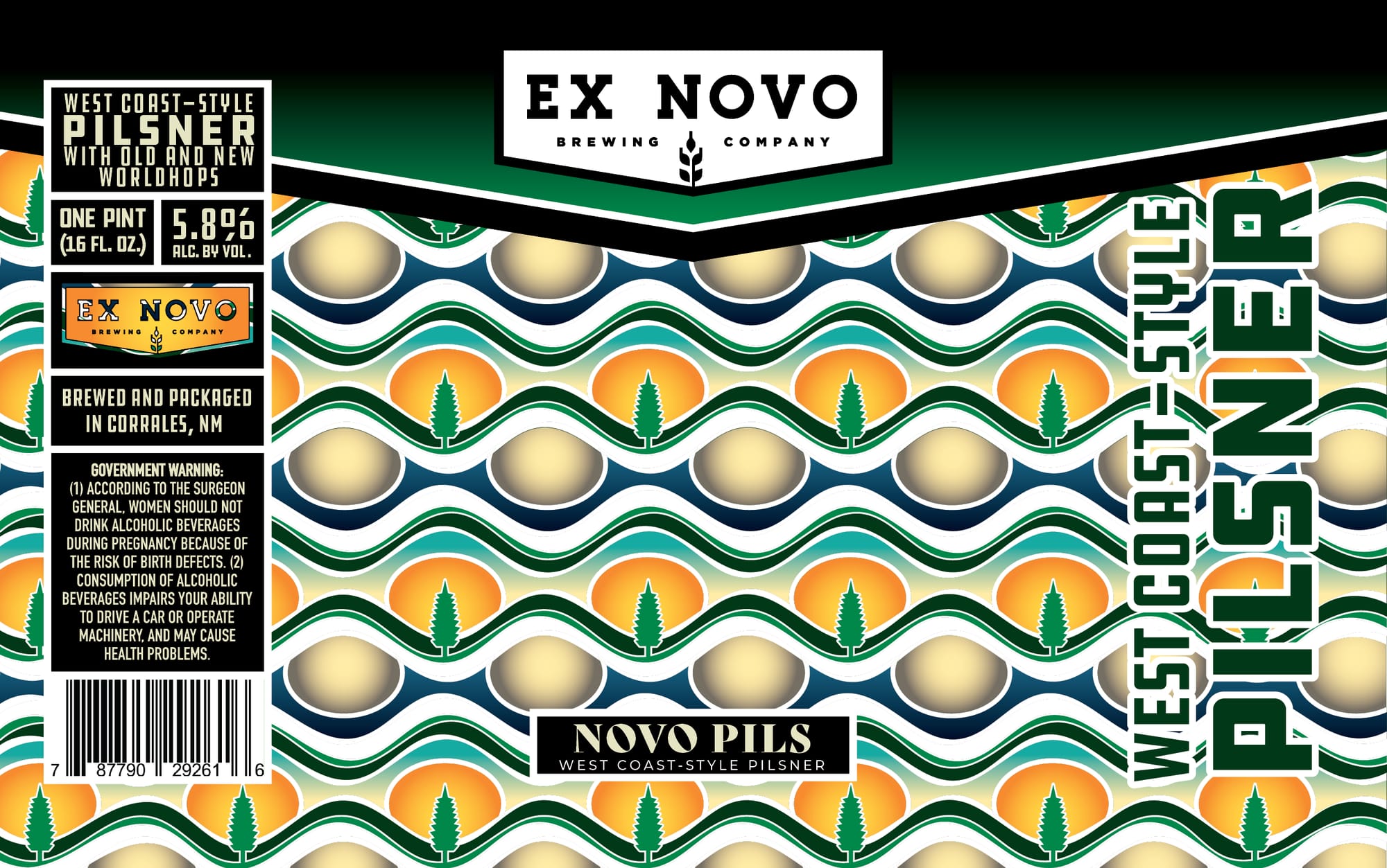 Novo Pils by Ex Novo Brewing Company - beer label