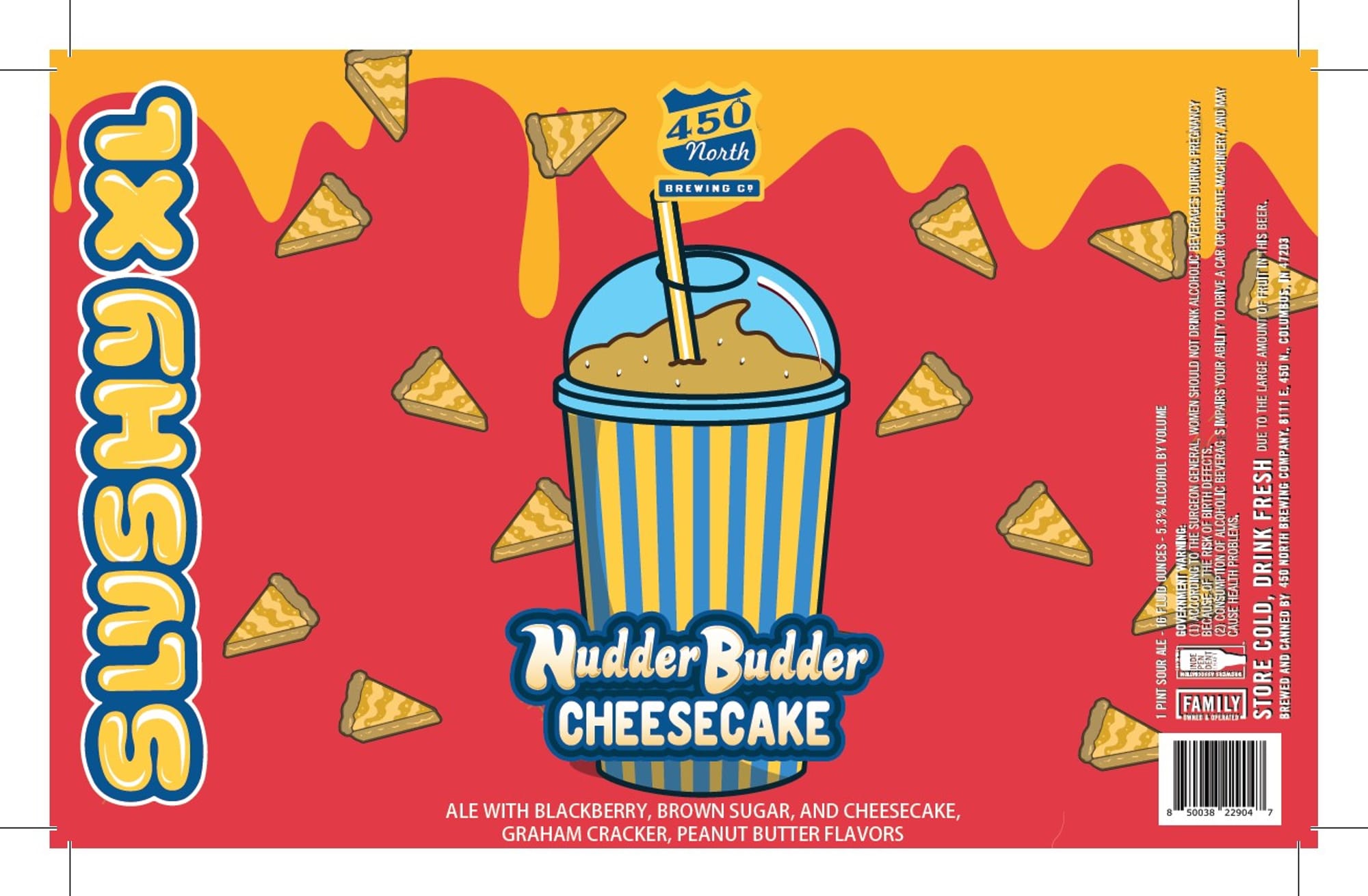 Nudder Budder Cheesecake by 450 North Brewing Co - beer label