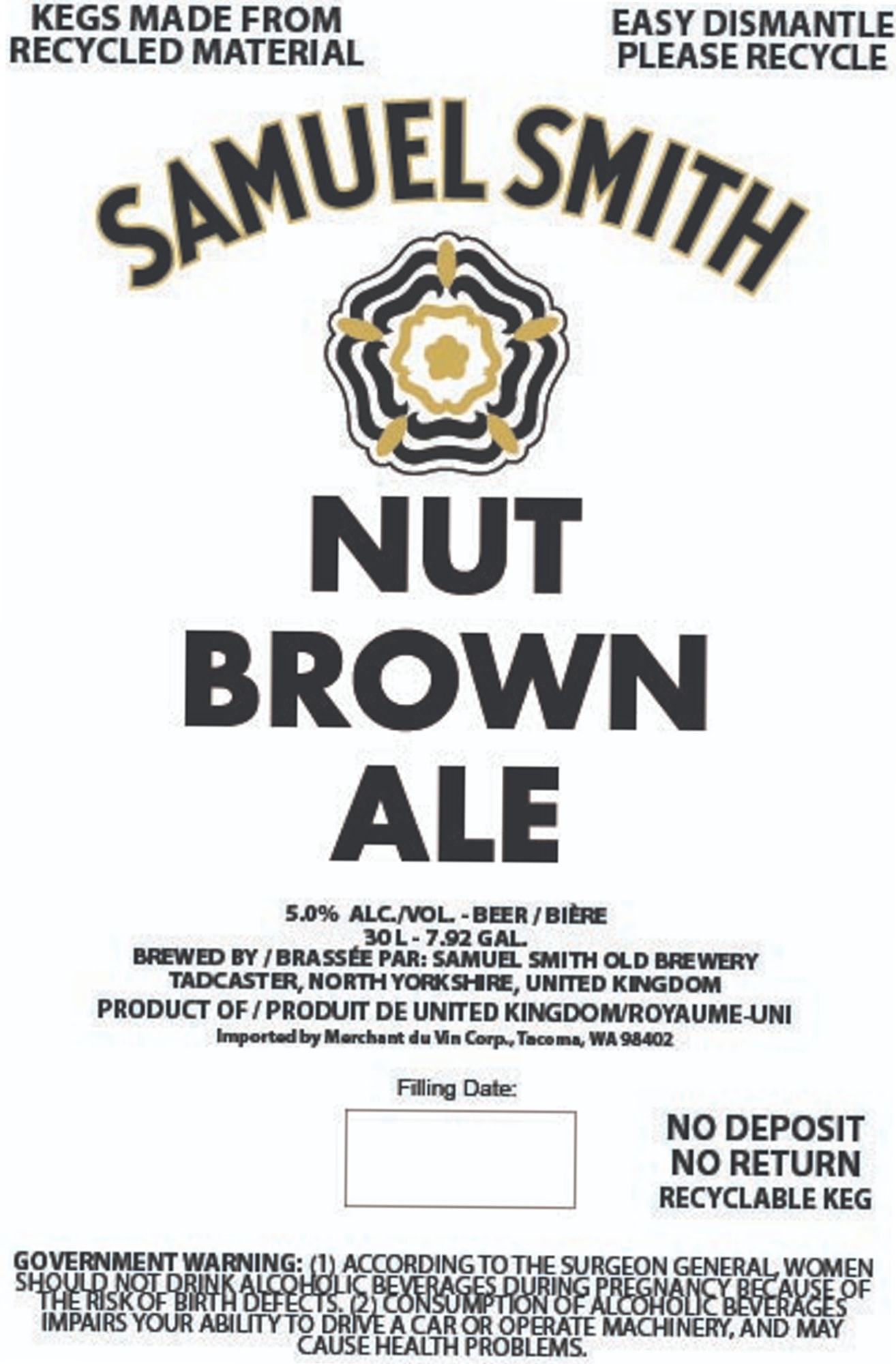 Nut Brown Ale by Samuel Smith - beer label