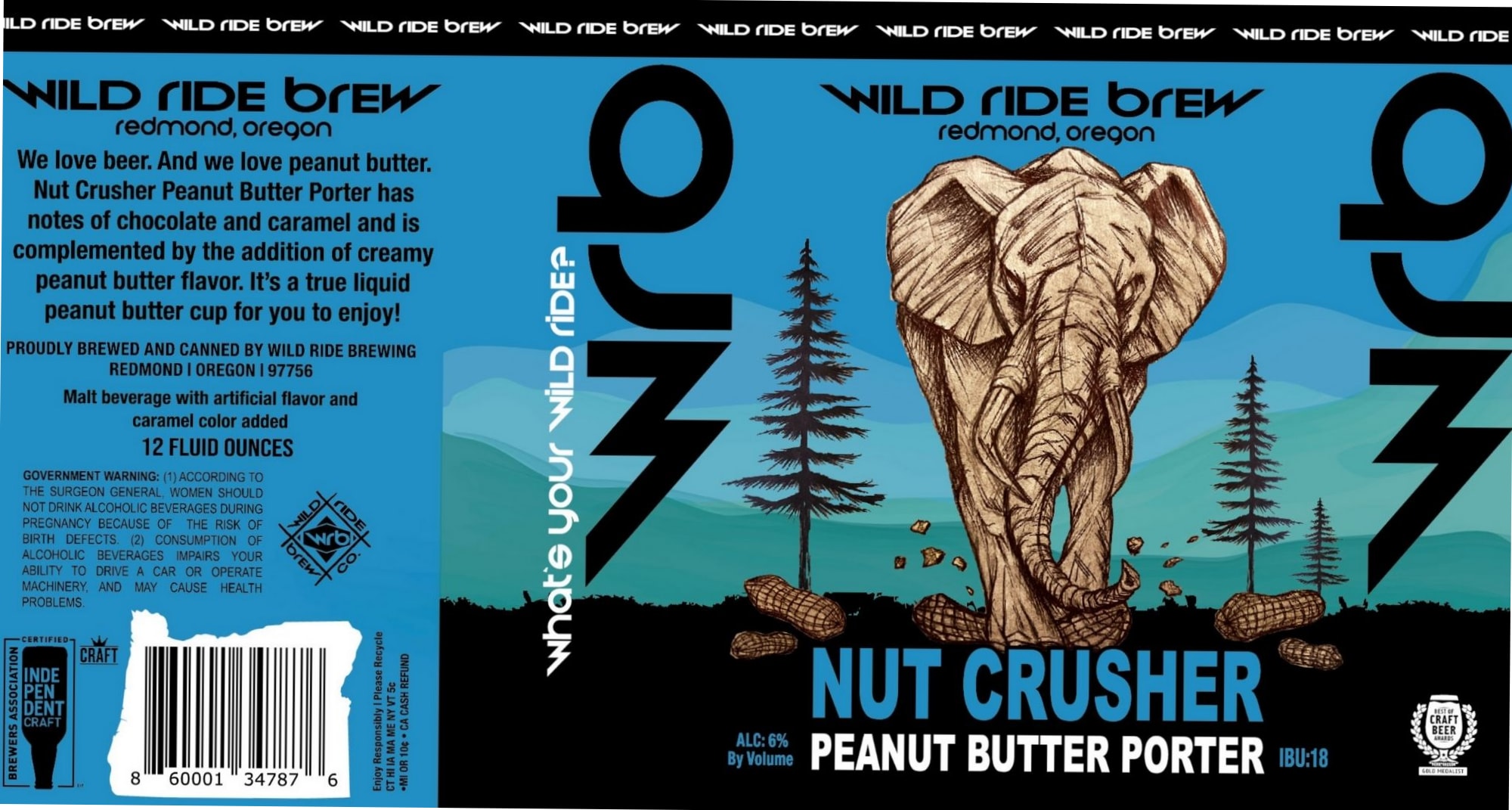 Nut Crusher by Wild Ride Brewing - beer label