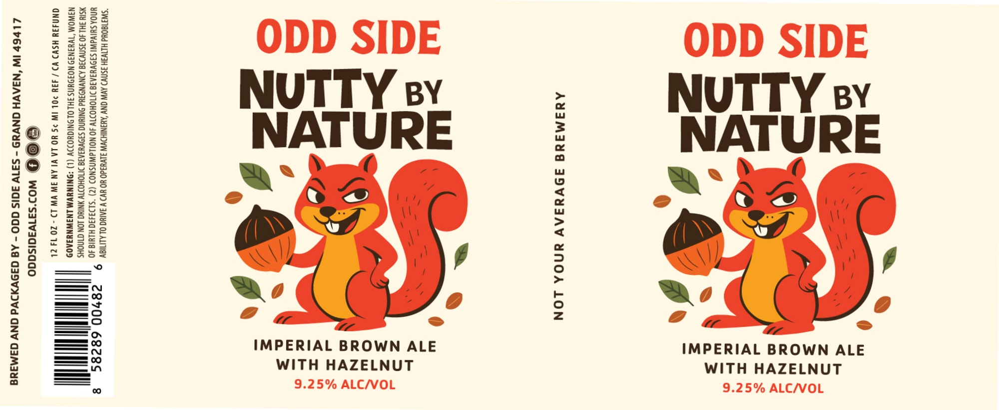 Nutty By Nature by Odd Side Ales - beer label