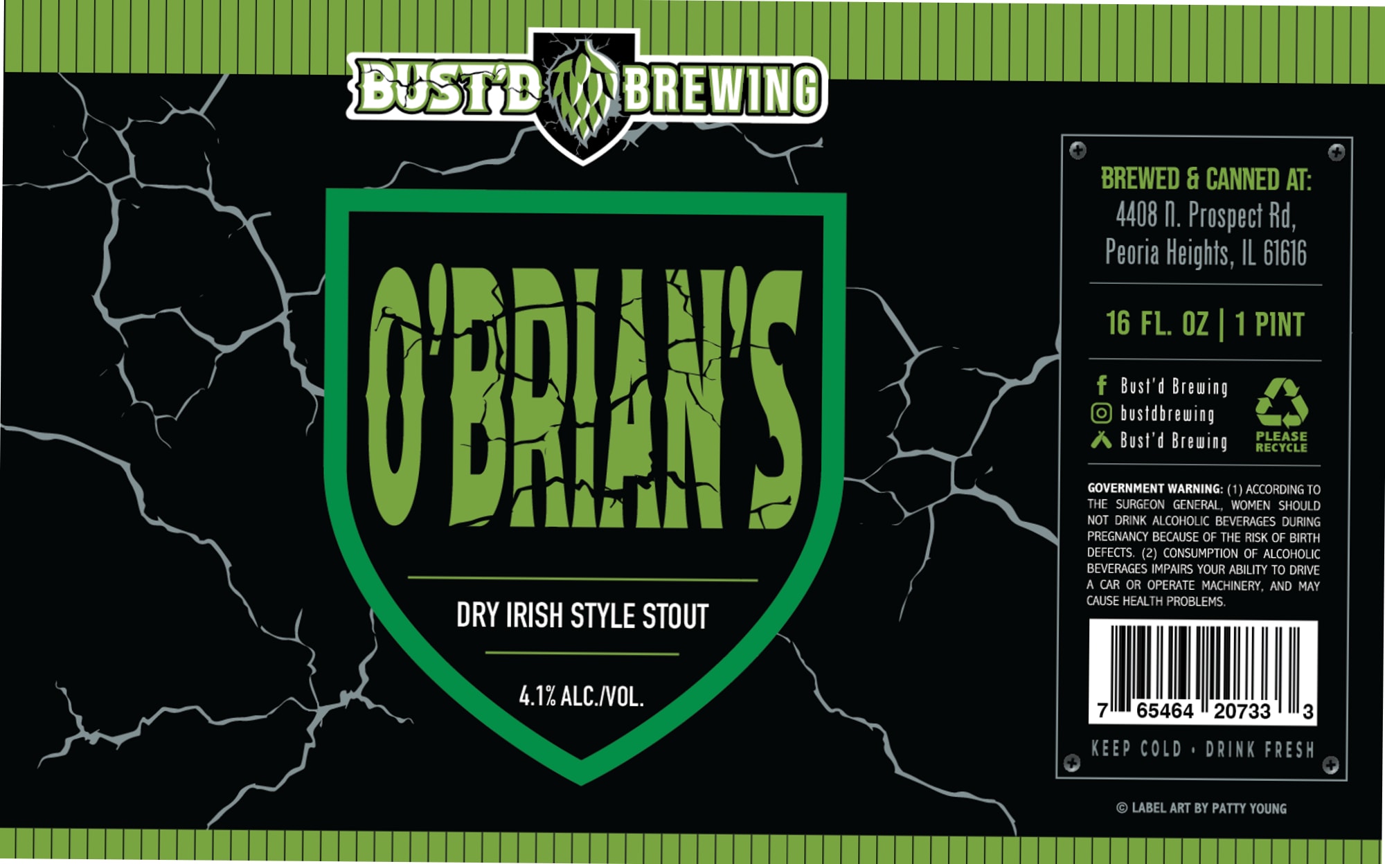 Obrian’s by Bust’d Brewing - beer label