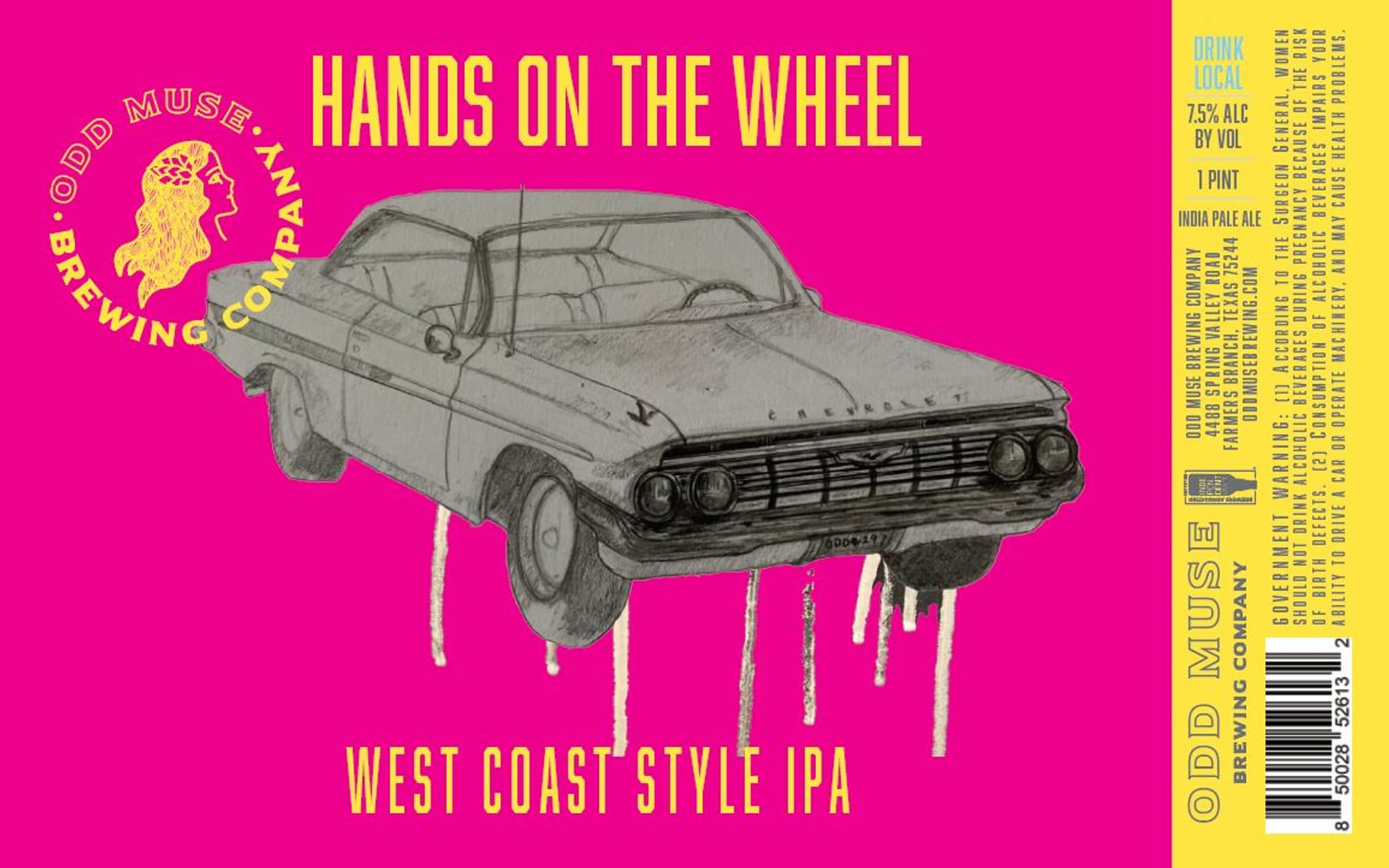 Hands on the Wheel by Odd Muse Brewing Company - beer label