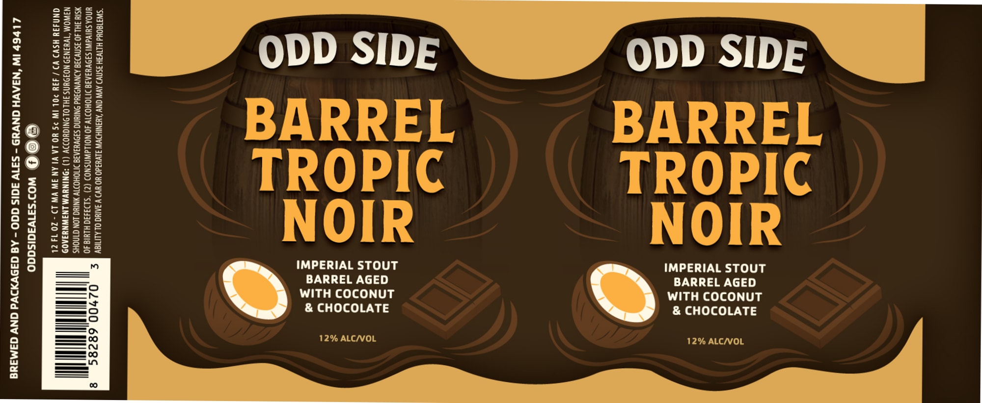 Barrel Tropic Noir by Odd Side Ales - beer label