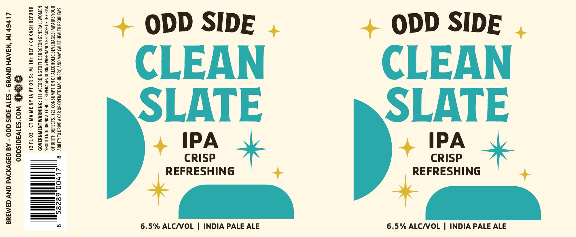 Clean Slate by Odd Side Ales - beer label