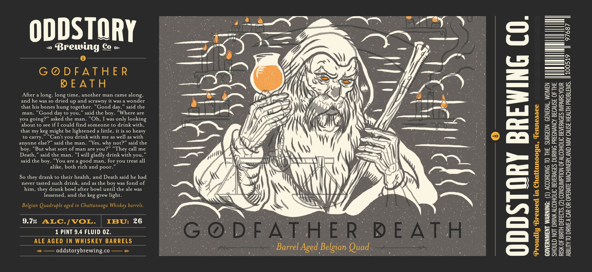 Godfather Death by Oddstory Brewing Co. - beer label