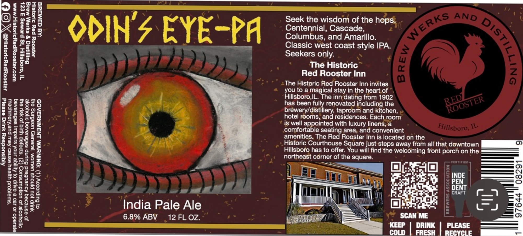 Odin’s Eye-PA by The Historic Red Rooster - beer label