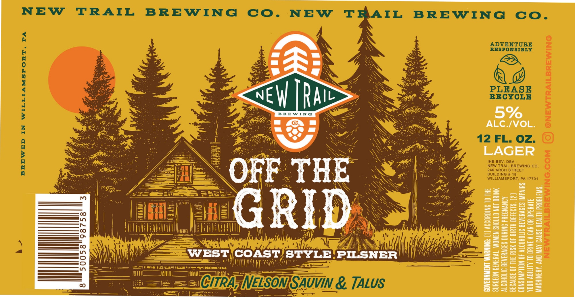 Off the Grid by New Trail Brewing Co. - beer label