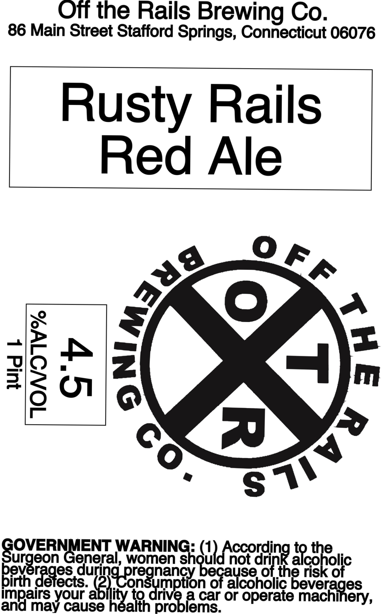 Rusty Rails Red Ale by Off the Rails Brewing Co. - beer label