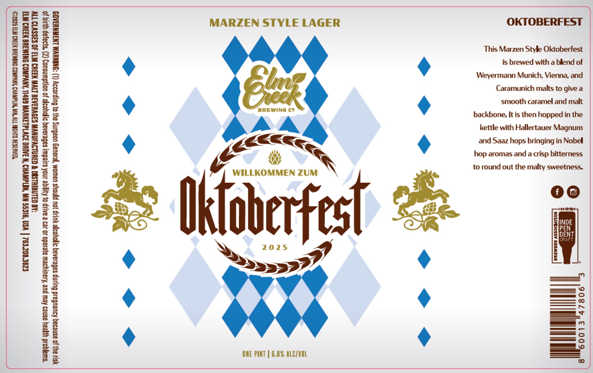 Oktoberfest by Elm Creek Brewing Co. - beer label