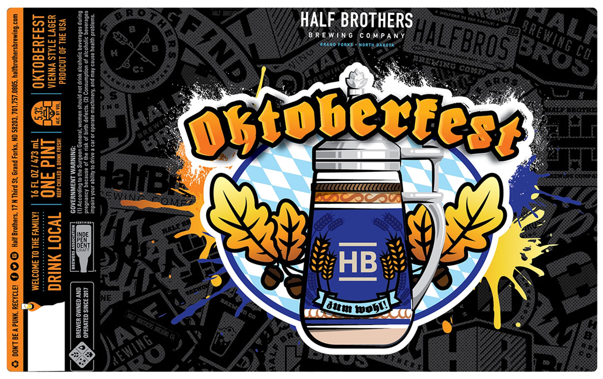 Oktoberfest by Half Brothers Brewing Company - beer label