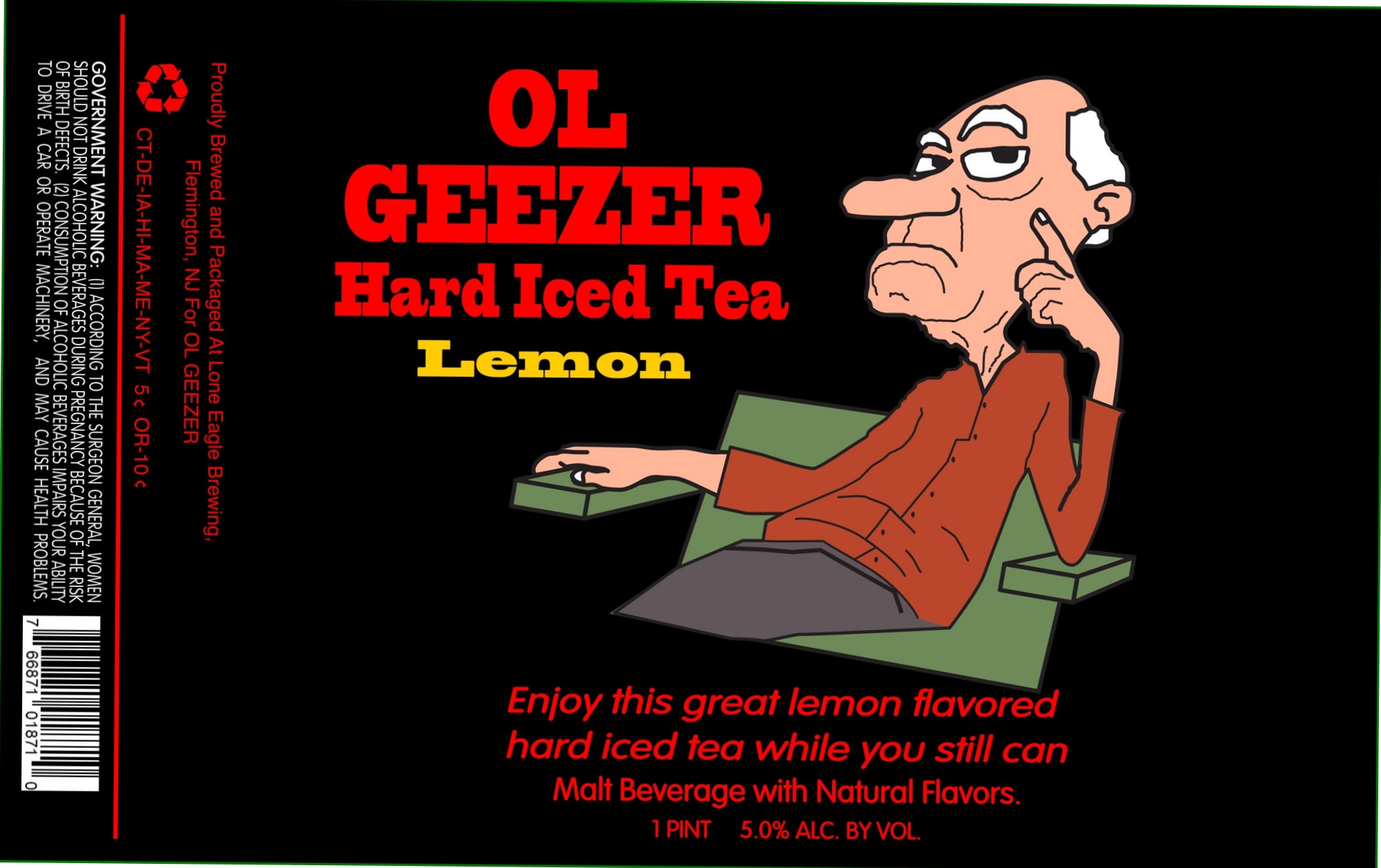 Ol’ Geezer Hard Iced Tea by Ol’ Geezer Brewing - beer label
