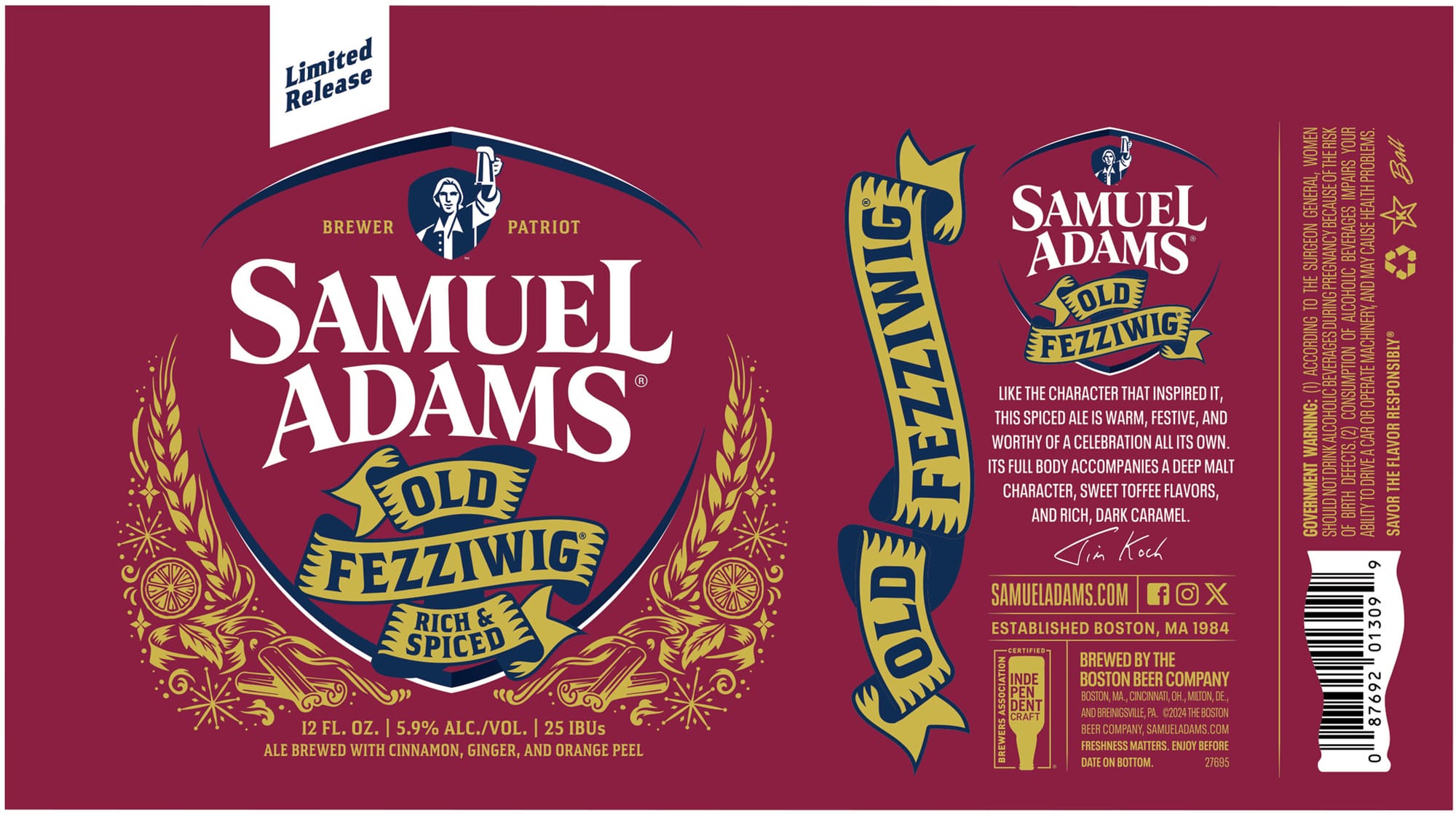 Old Fezziwig Ale by Samuel Adams - beer label