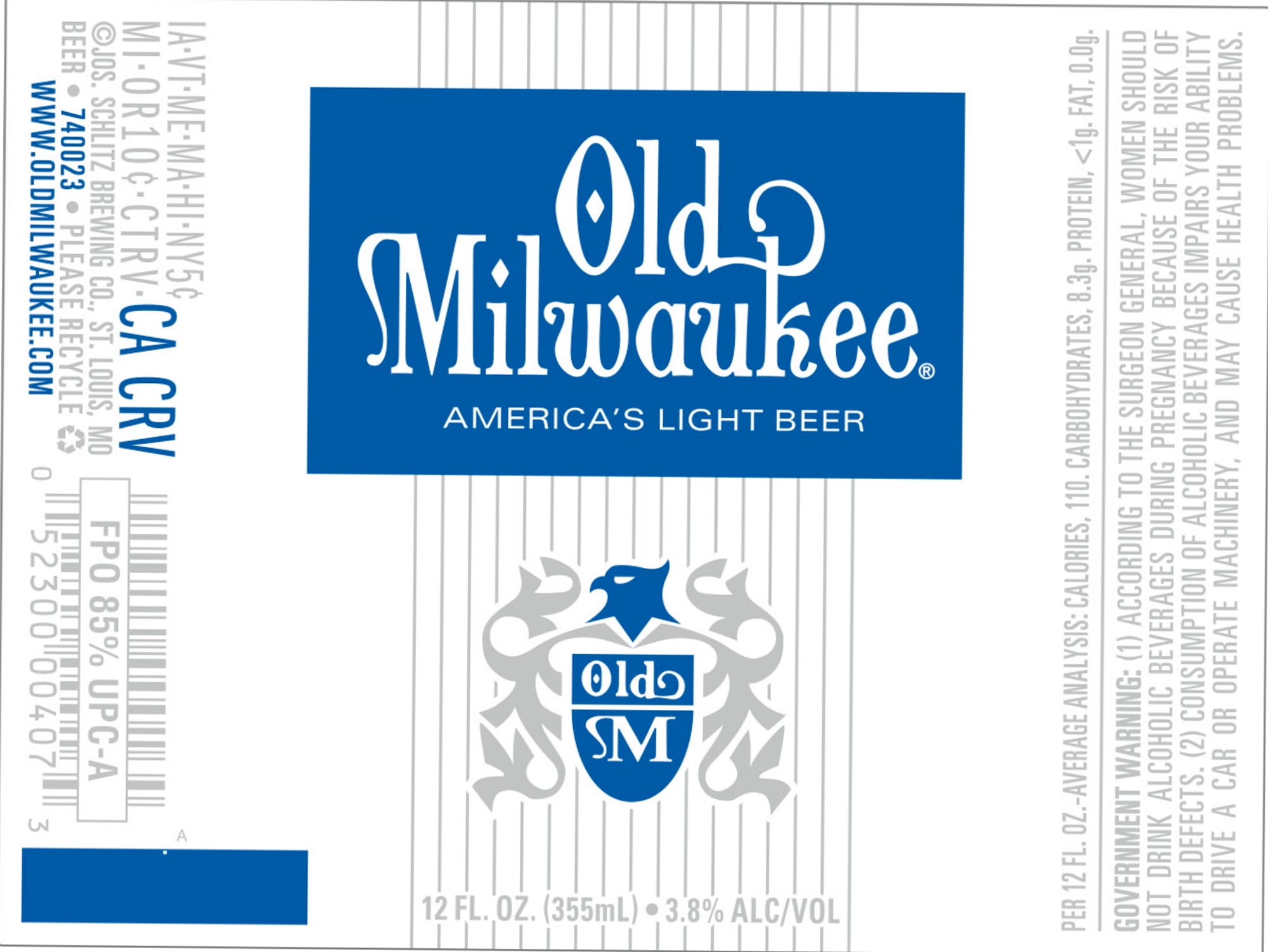 Old Milwaukee by Pabst Brewing Company - beer label