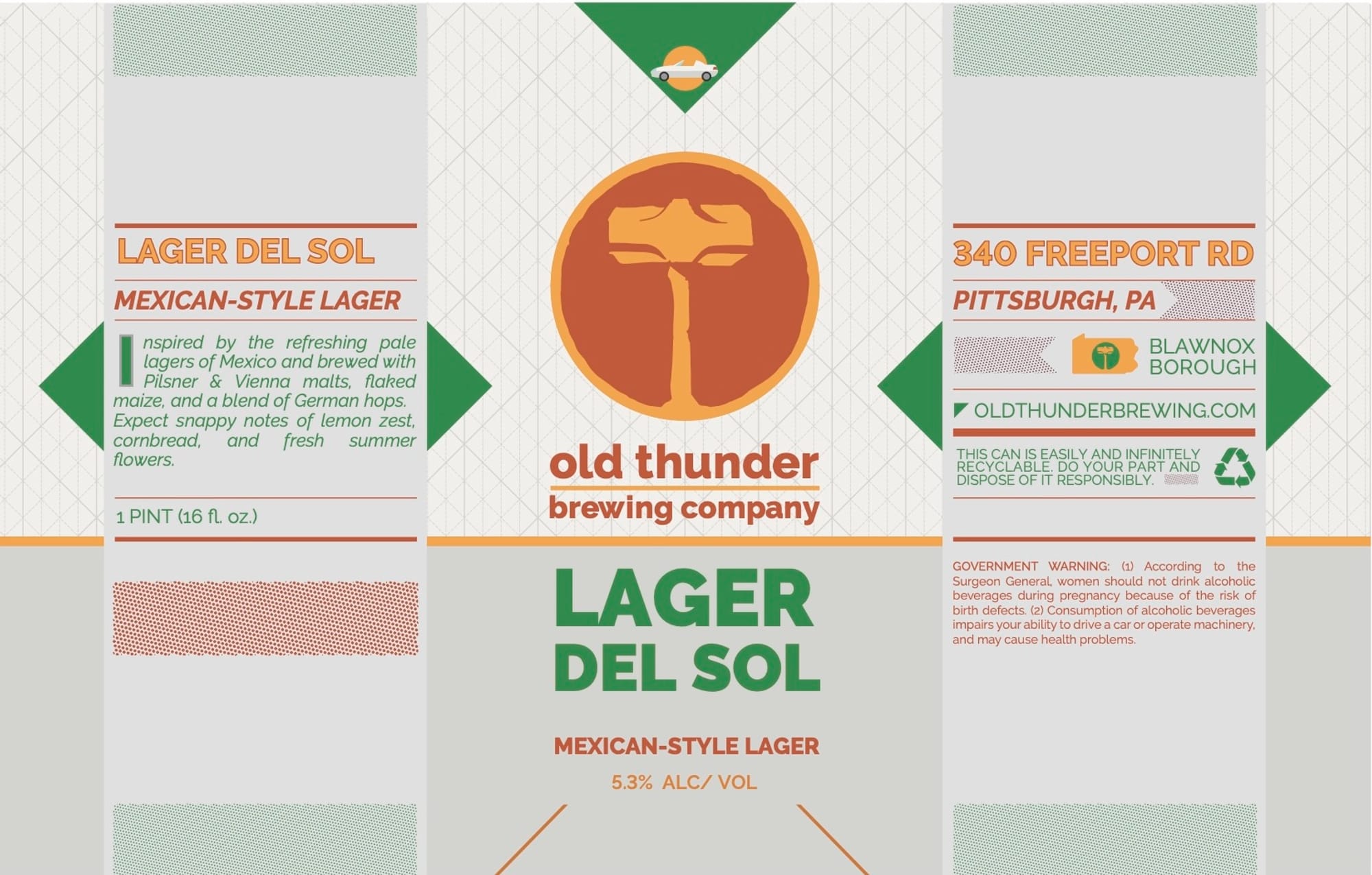 Lager del Sol by Old Thunder Brewing Company - beer label