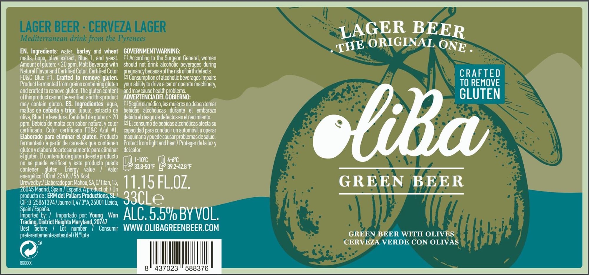Green Beer by Olika - beer label