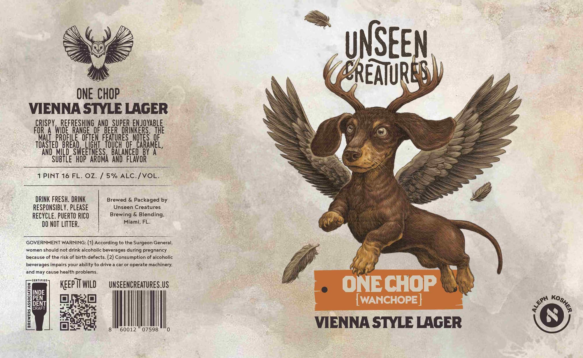One Chop by Unseen Creatures - beer label