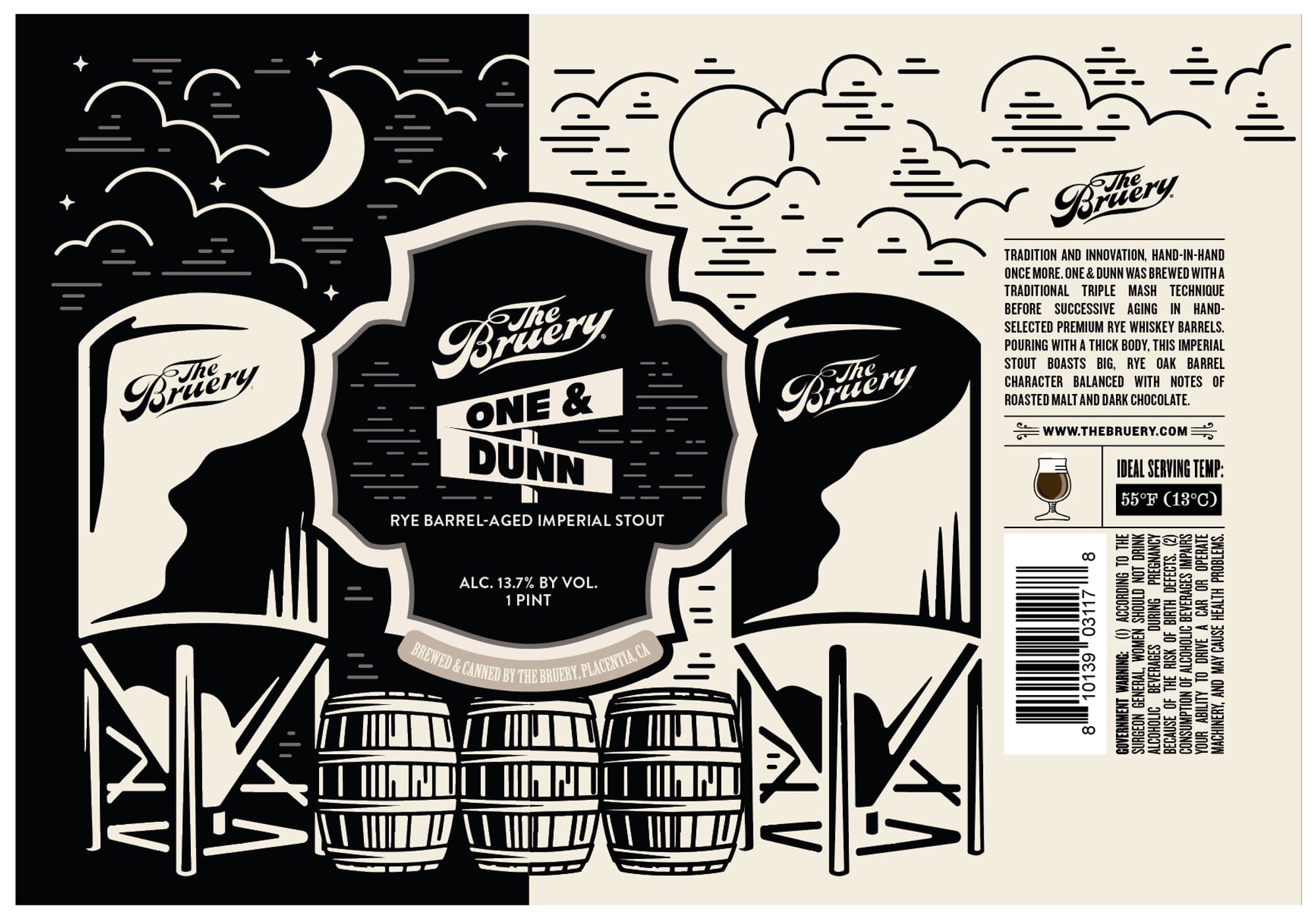 One & Dunn by The Bruery - beer label