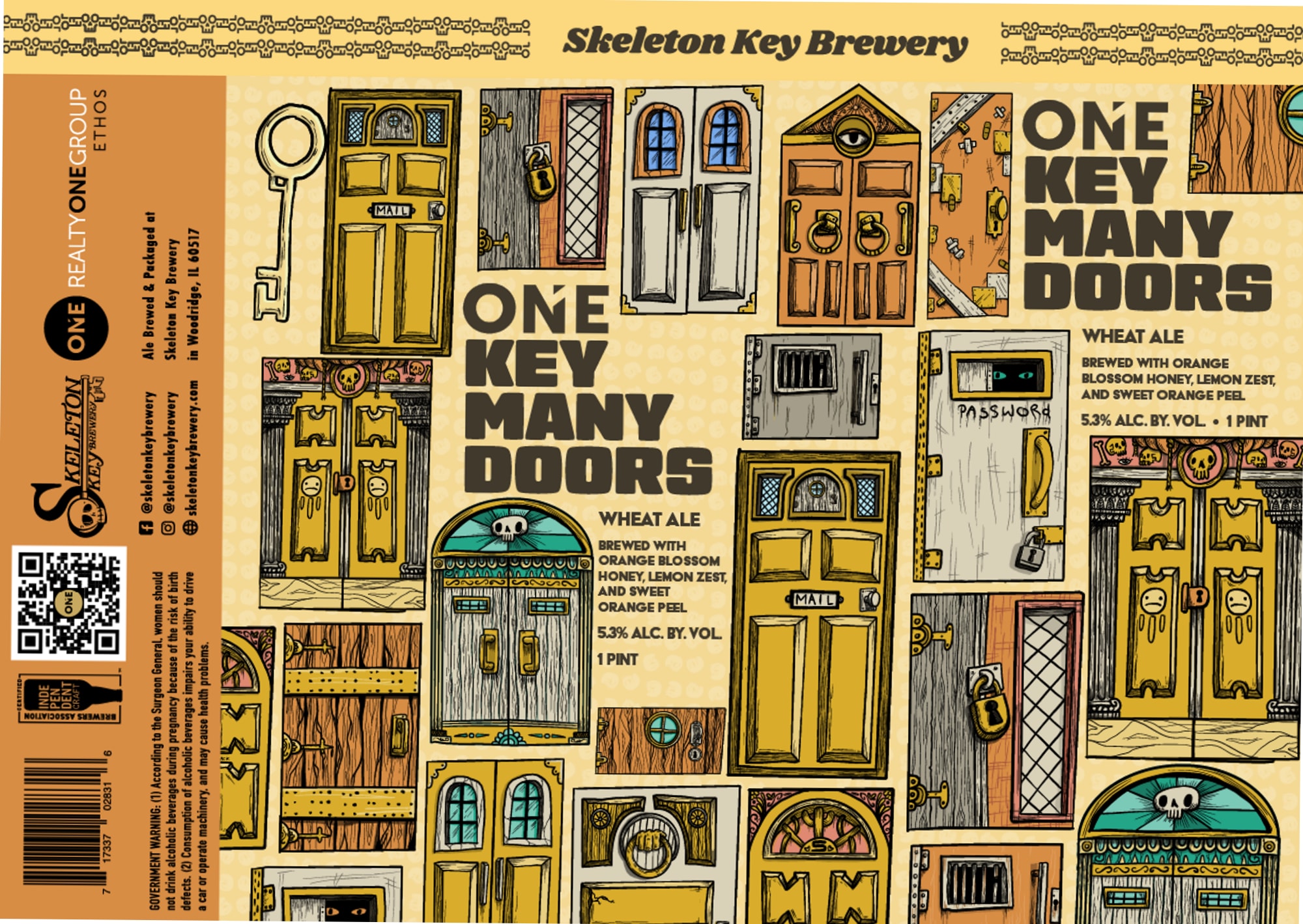 One Key Many Doors by Skeleton Key Brewery - beer label
