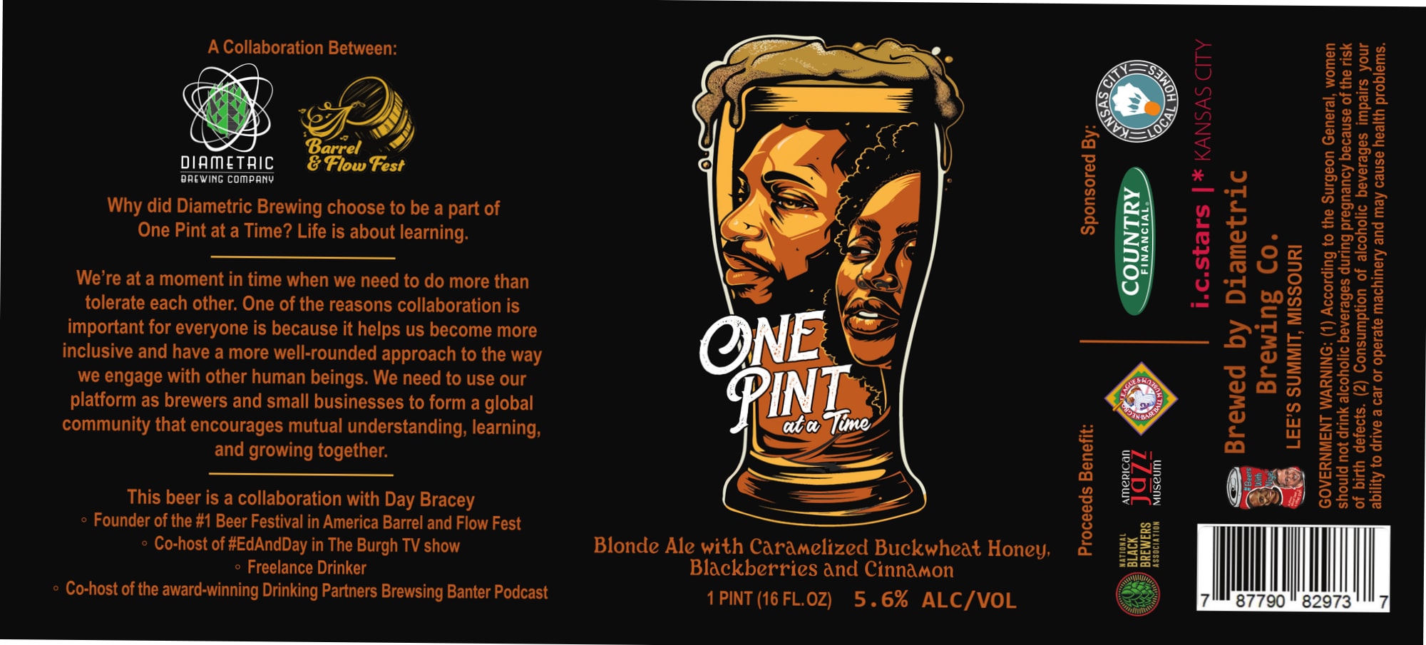 One Pint at a Time by Diametric Brewing Company & Flow Fest - beer label