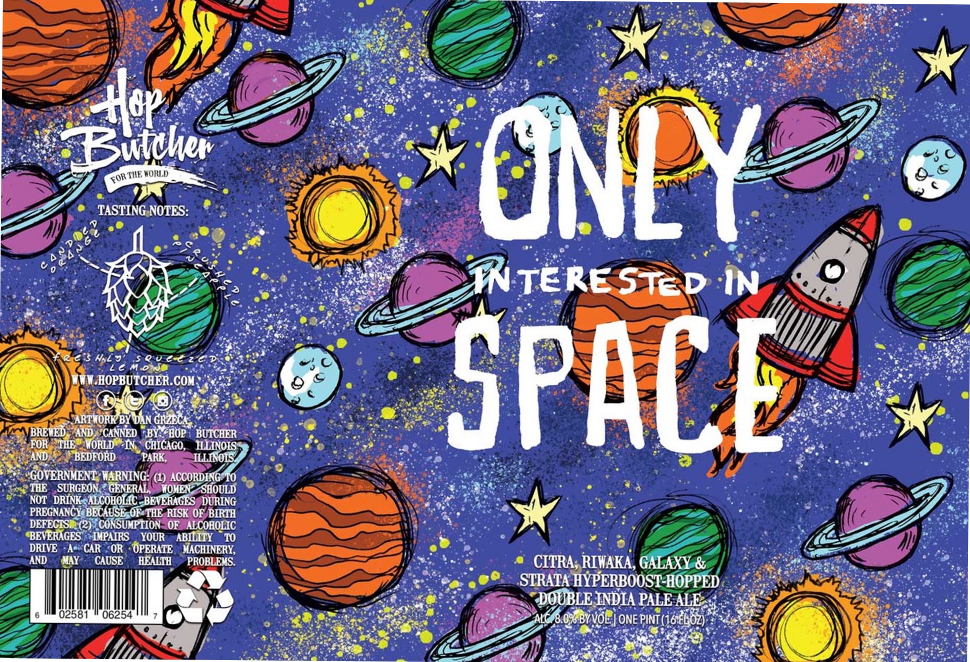 Only In Space by Hop Butcher For The World - beer label