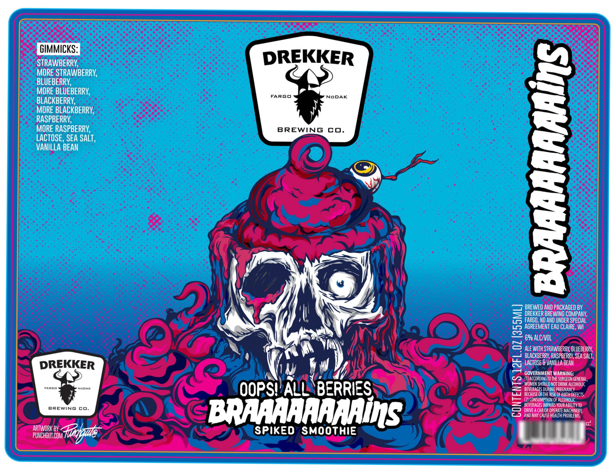 Oops! All Berries by Drekker Brewing Co. - beer label