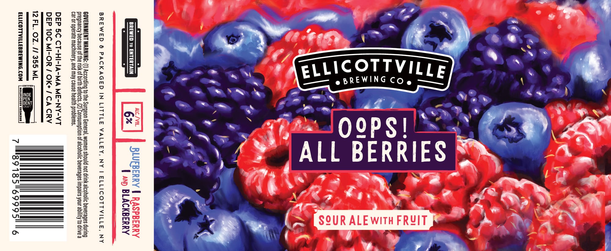 Oops! All Berries by Elllicottville Brewing Co. - beer label