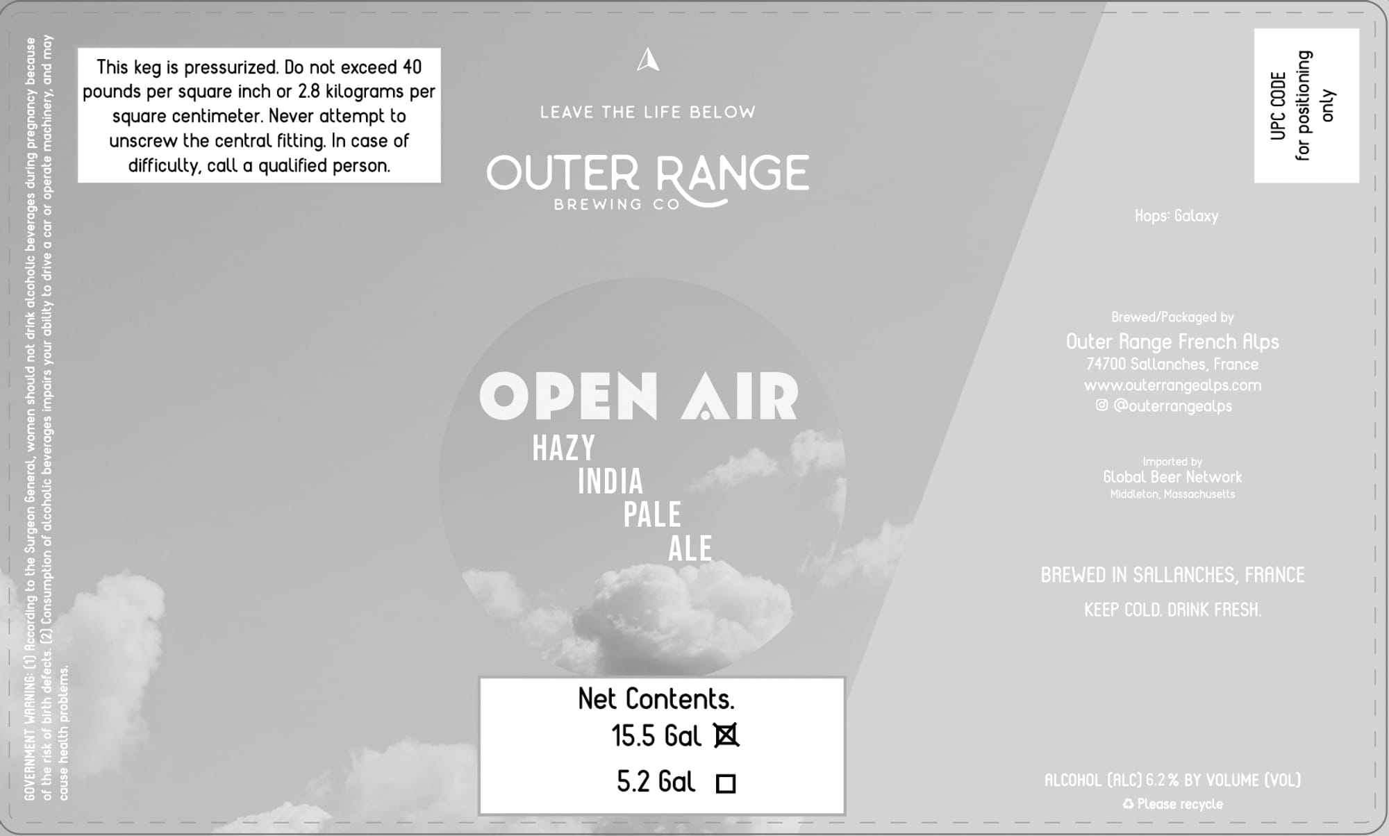 Open Air by Outer Range Brewing Co. - beer label
