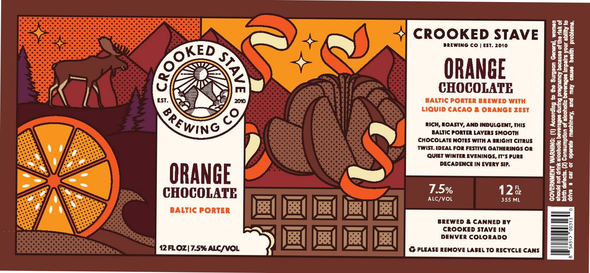 Orange Chocolate by Crooked Stave Brewing Co. - beer label