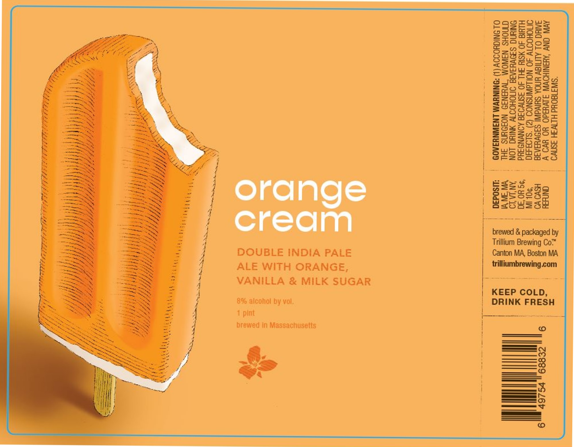Orange Cream by Trillium Brewing Co. - beer label