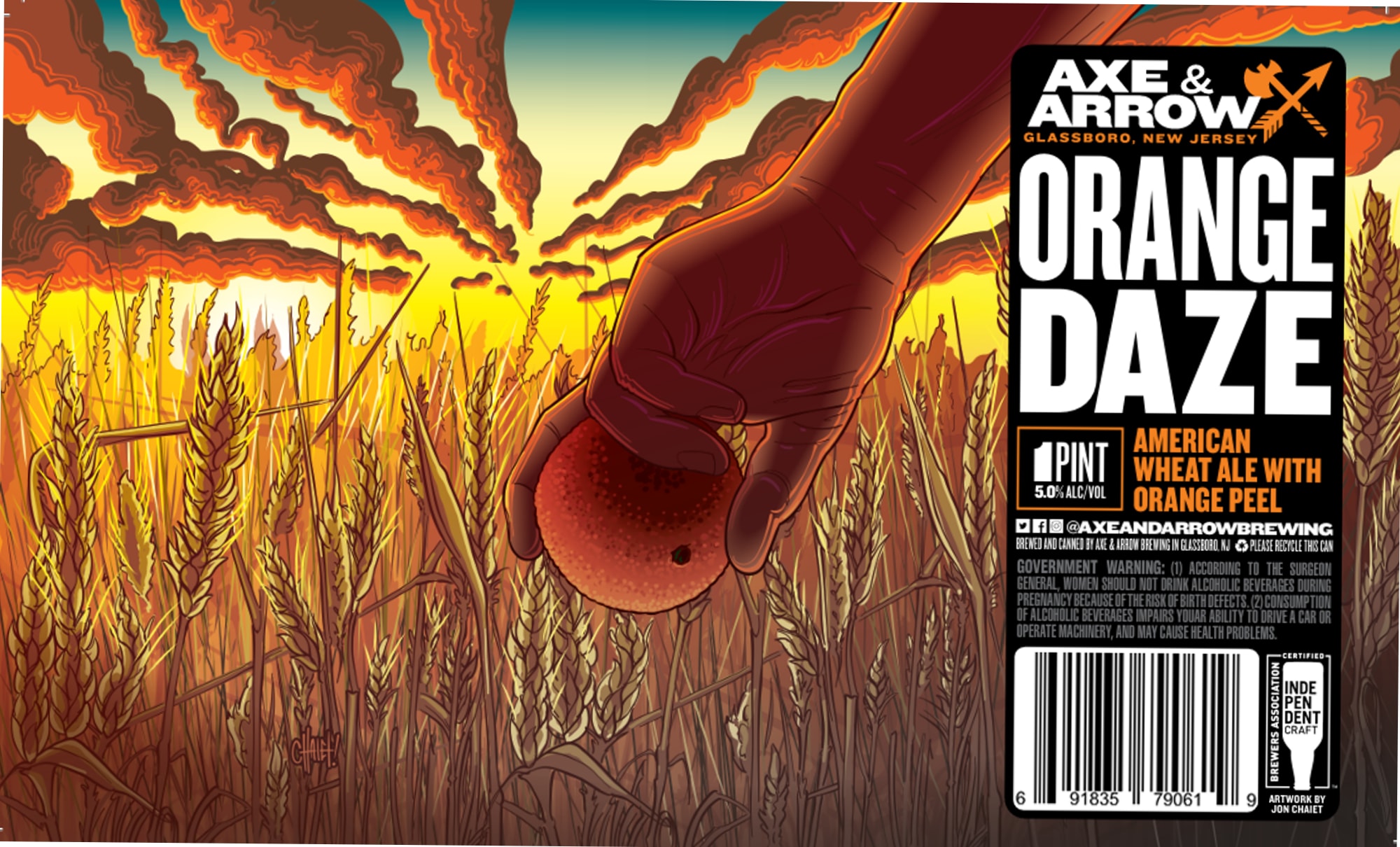 Orange Daze by Axe & Arrow Brewing - beer label