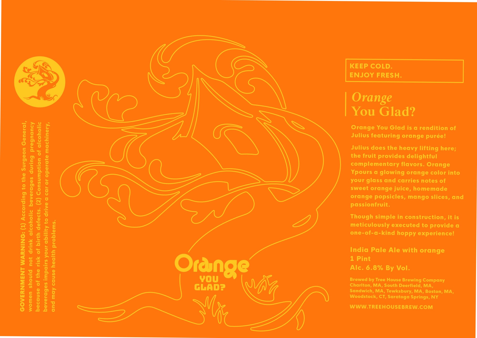 Orange You Glad by Tree House Brewing Company - beer label
