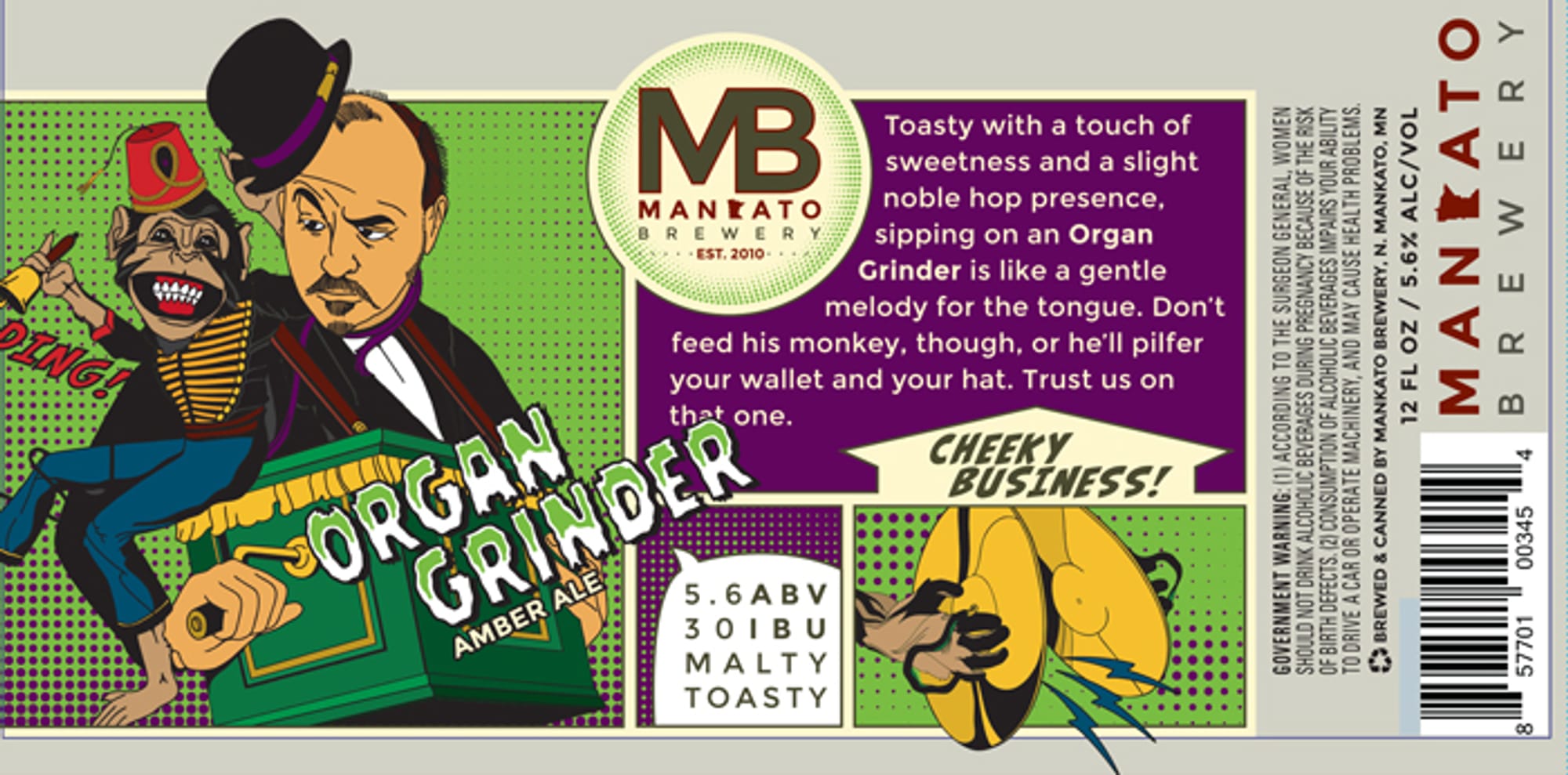 Organ Grinder by Manato Brewery - beer label