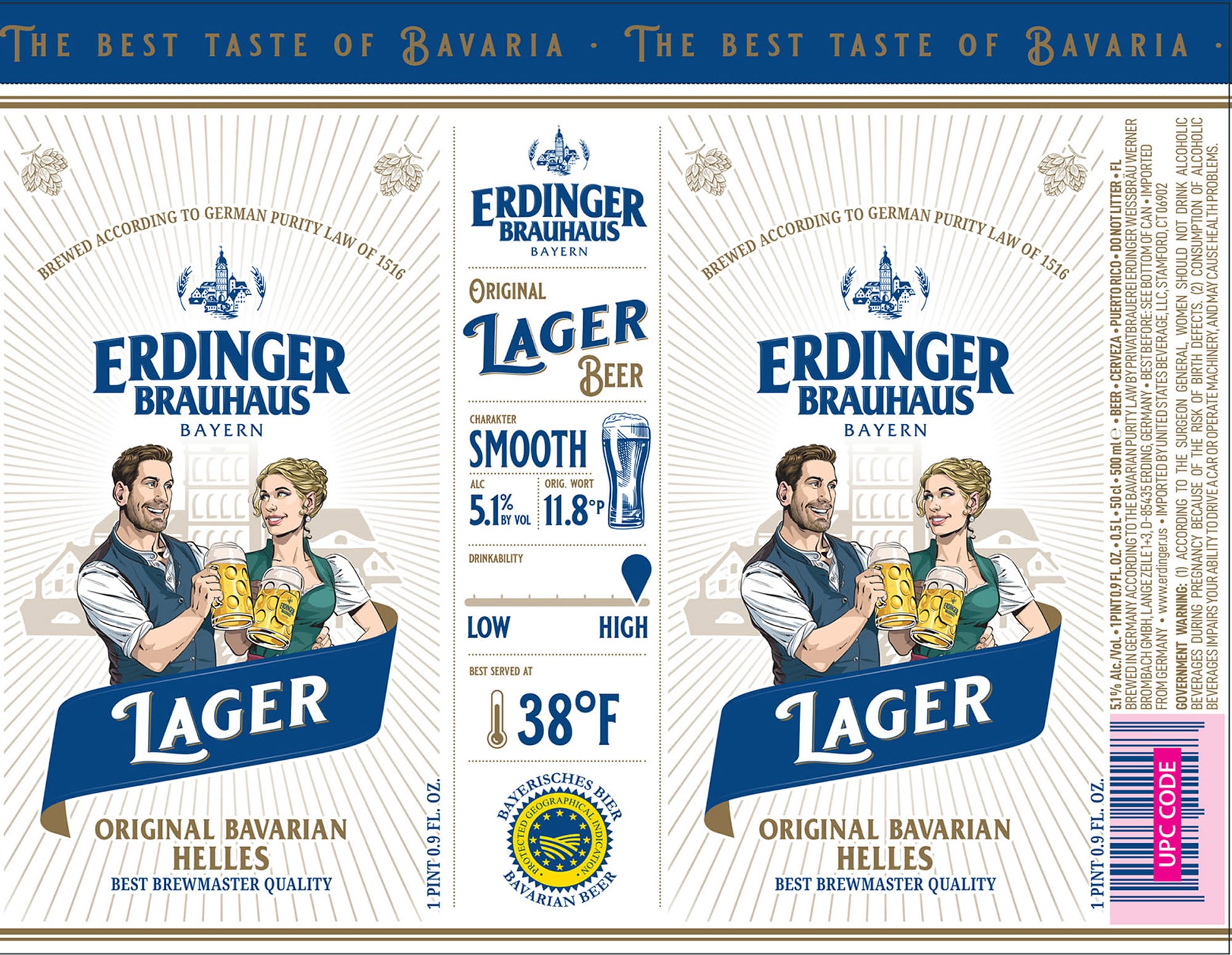 Original Lager by Erdinger Brauhaus - beer label
