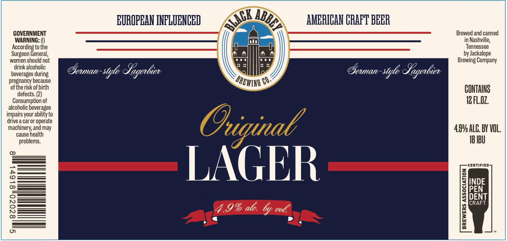 Original Lager by Jackalope Brewing Company - beer label