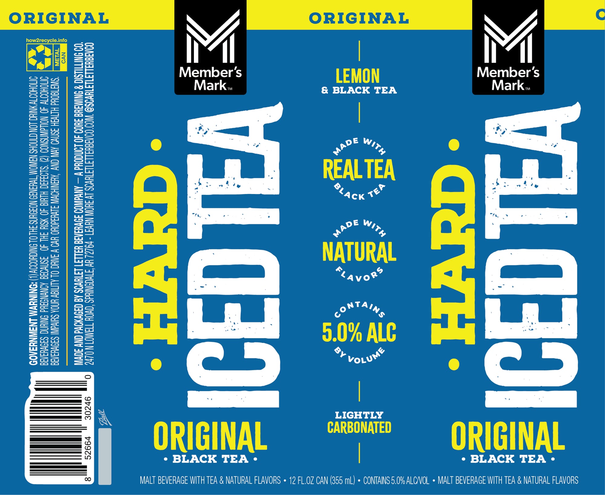 ORIGINAL LEMON & BLACK TEA by MEMBER'S MARK HARD ICED TEA - beer label