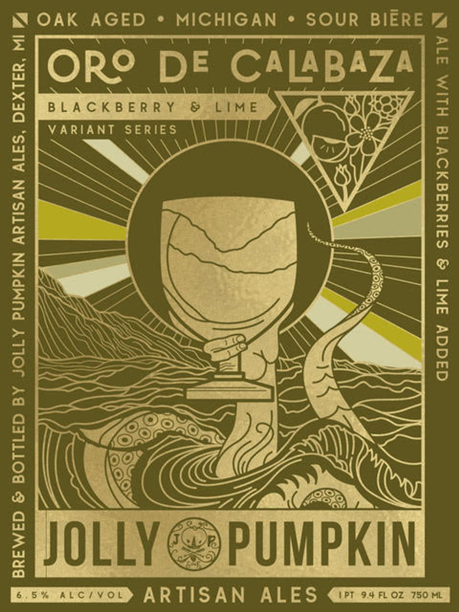 Oro de Calabaza by Jolly Pumpkin Artisan Ales - beer label