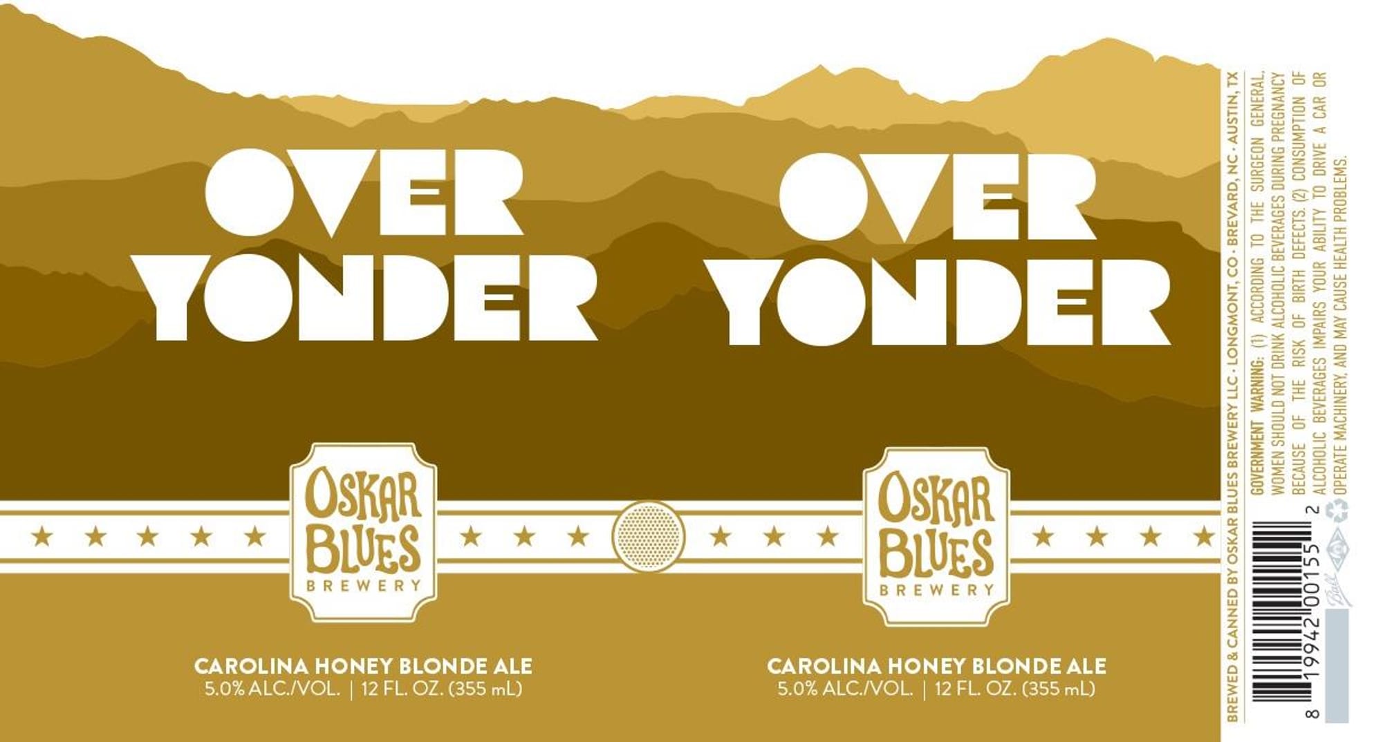 Over Yonder by Oskar Blues Brewery - beer label
