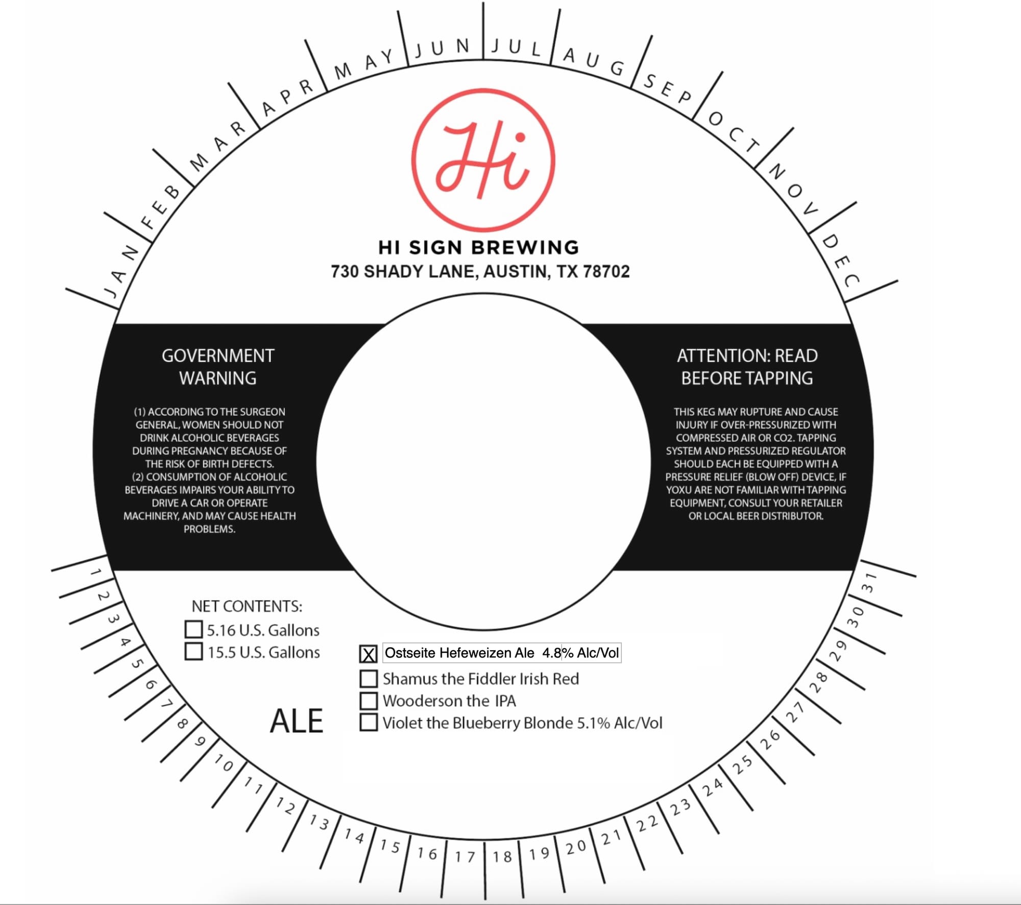 Ostseite Hefeweizen by Hi Sign Brewing - beer label