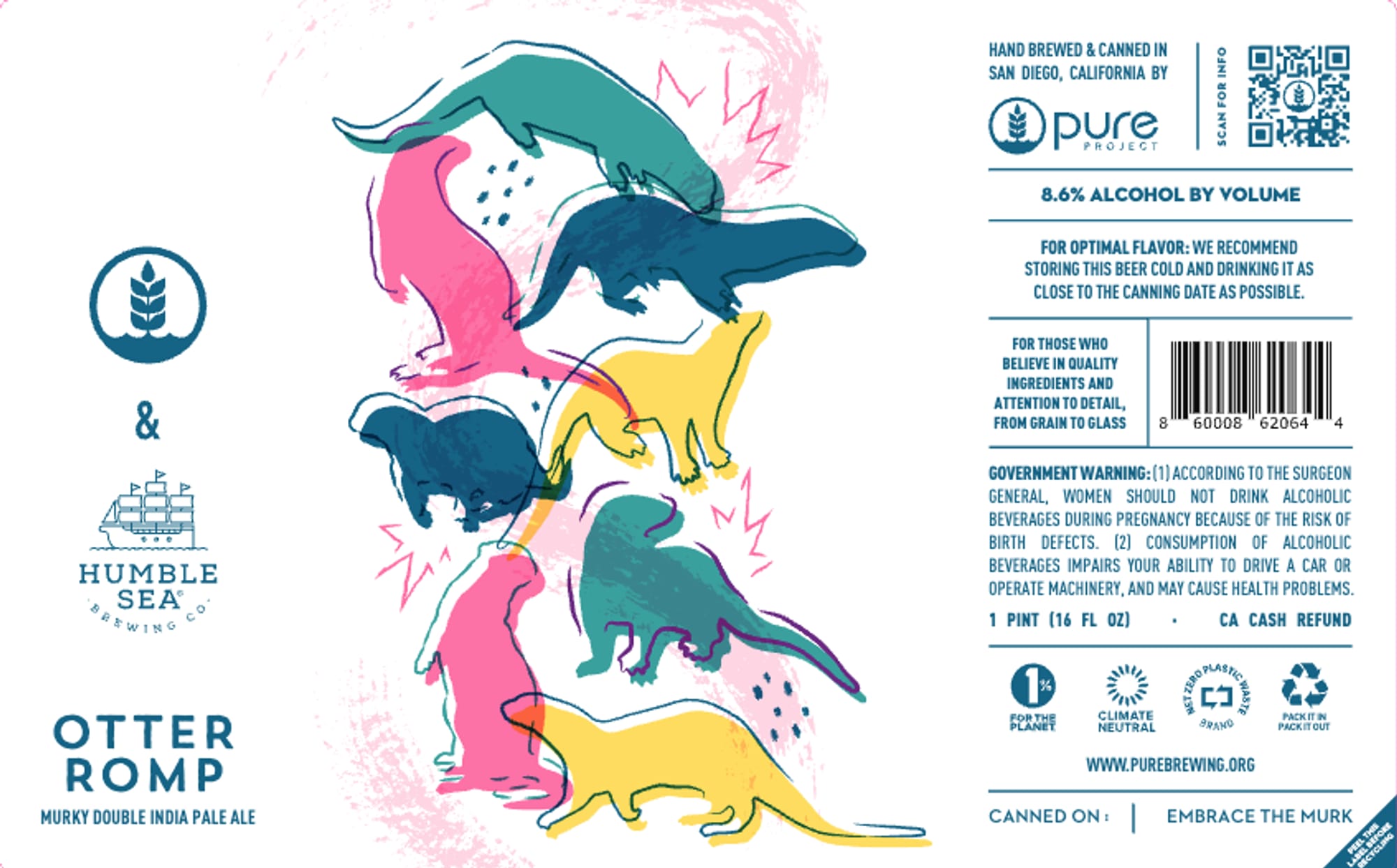 Otter Romp by Pure Project - beer label