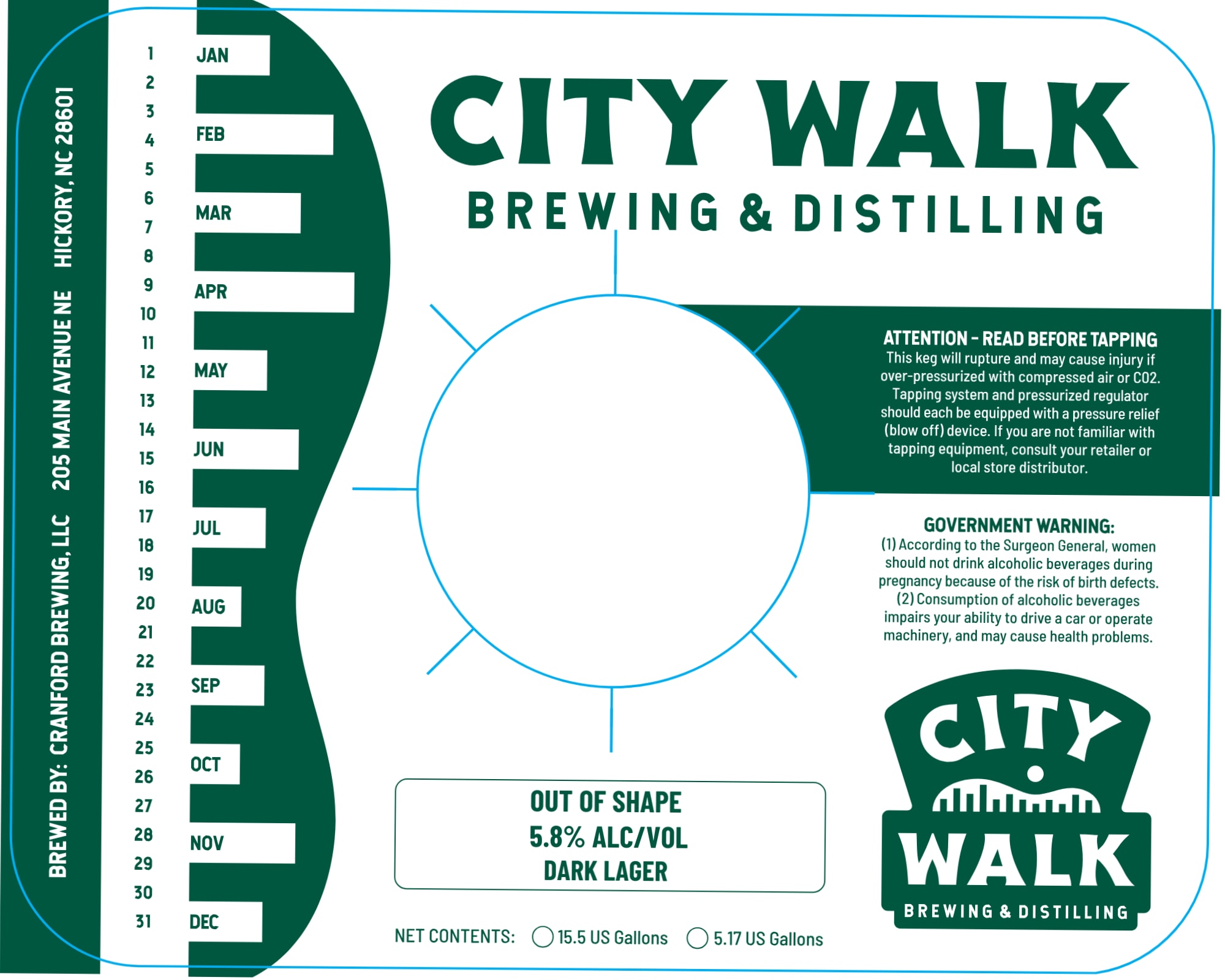 Out of Shape by City Walk Brewing & Distilling - beer label