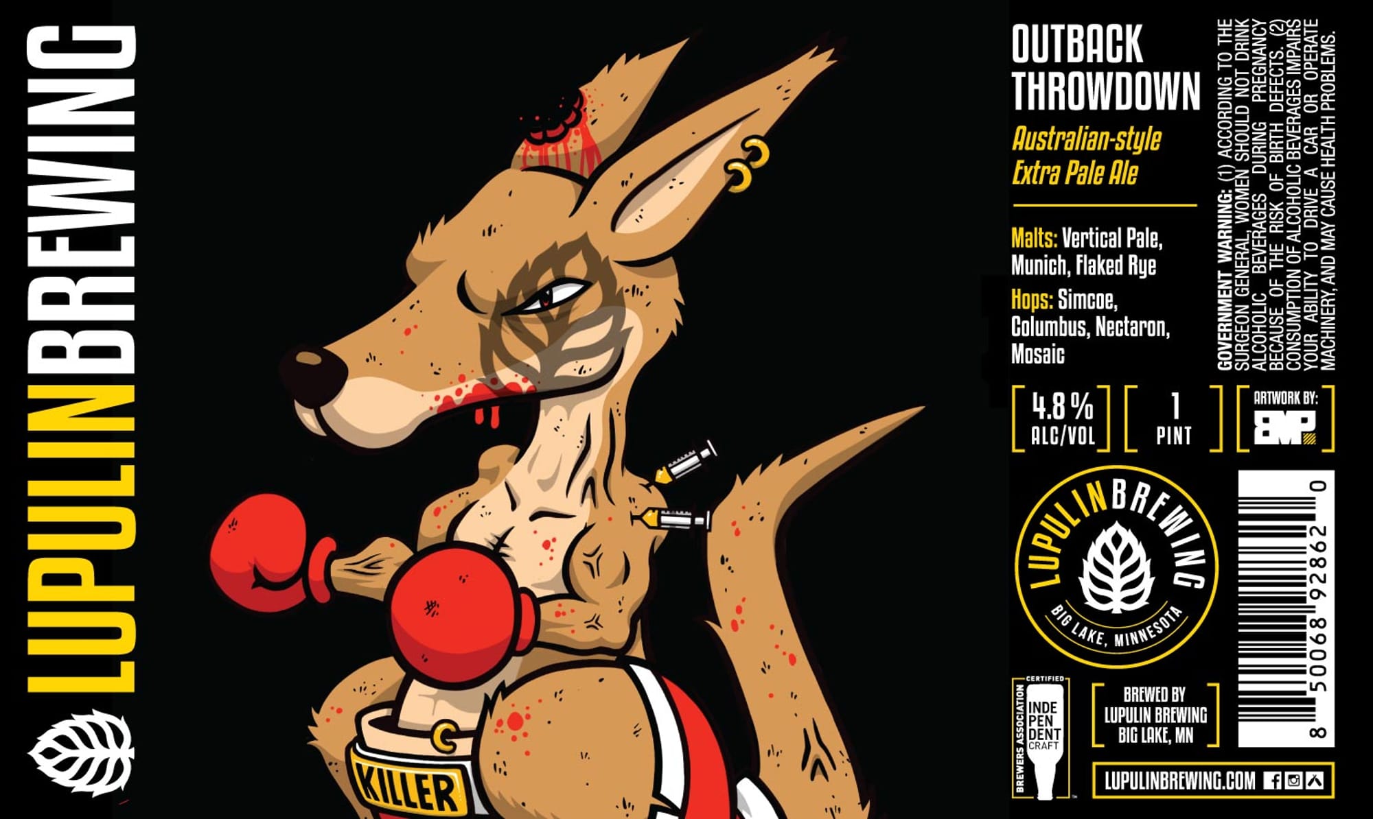 Outback Throwdown by Lupulin Brewing - beer label