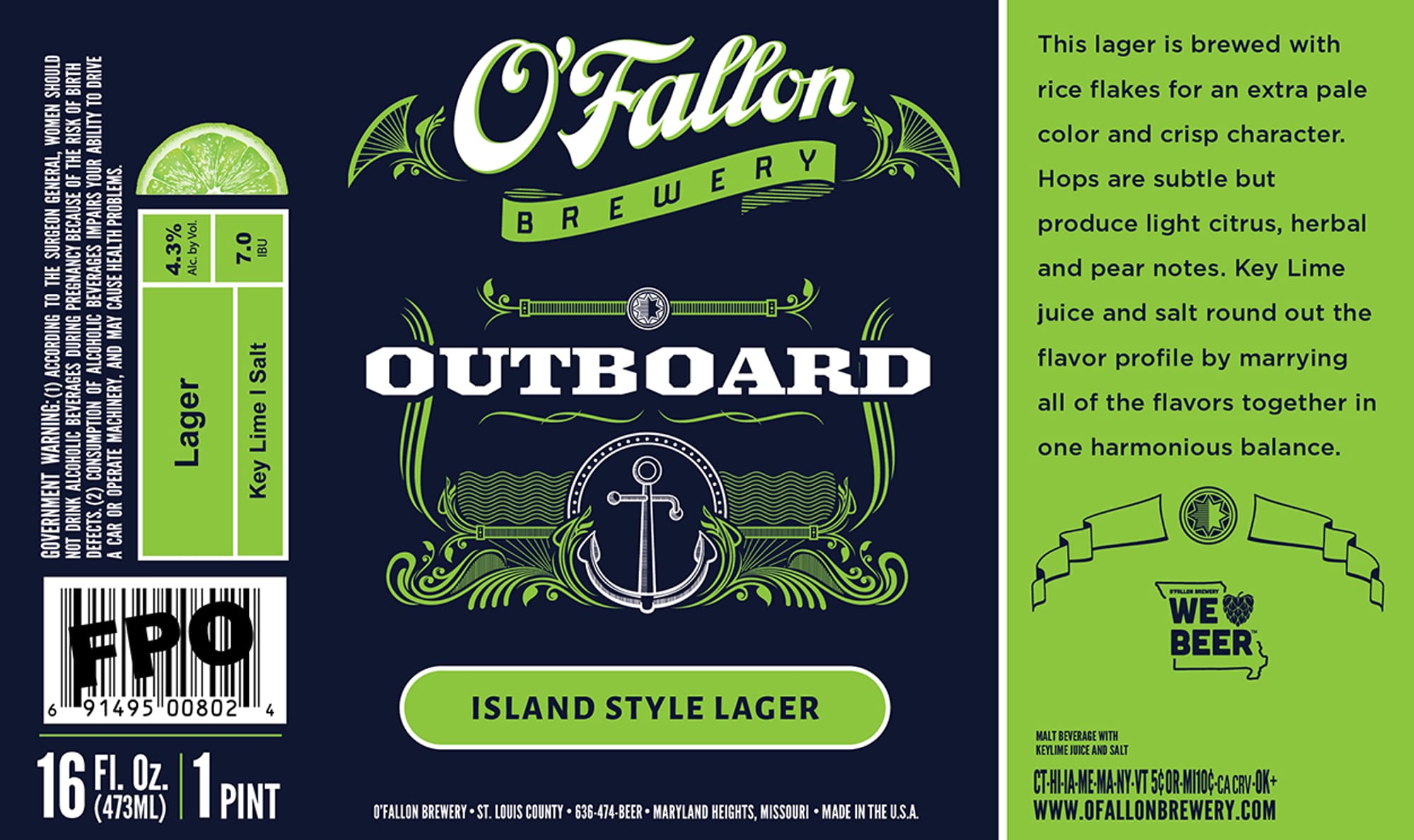 Outboard by O'Fallon Brewery - beer label