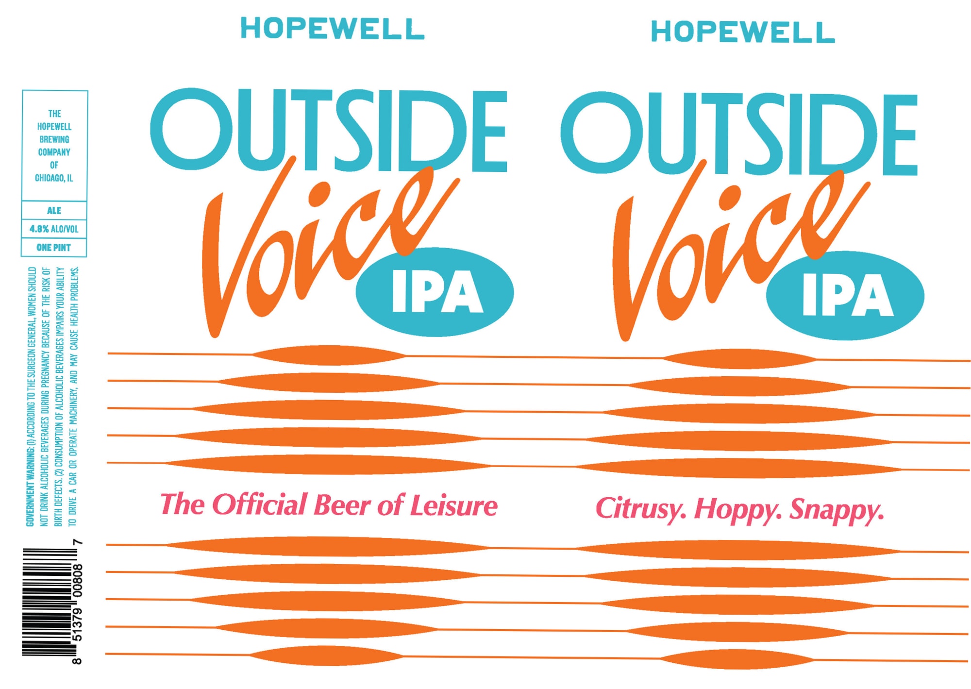 Outside Voice IPA by Hopewell Brewing Company - beer label