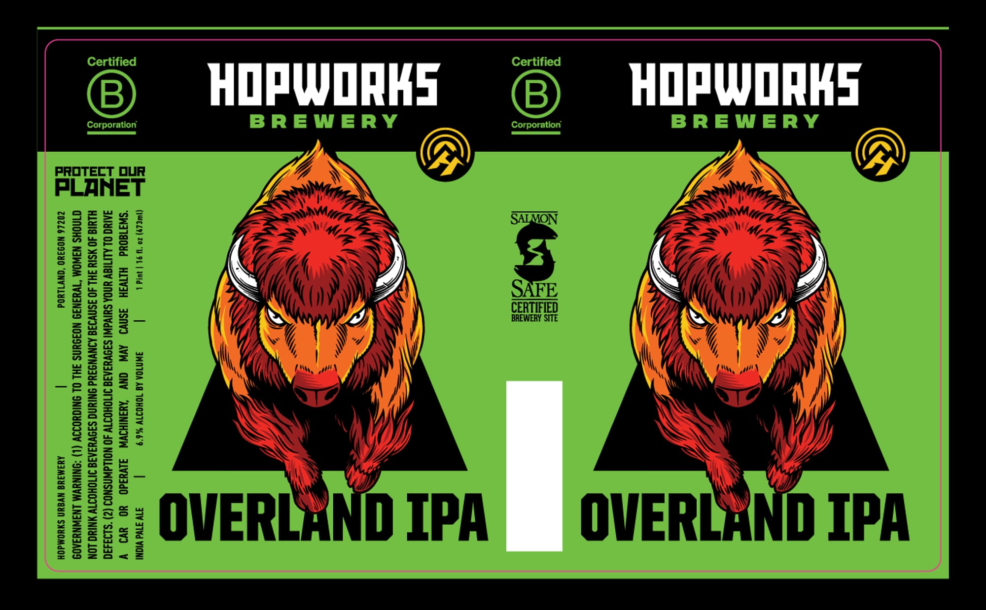 Overland IPA by Hopworks Urban Brewery - beer label