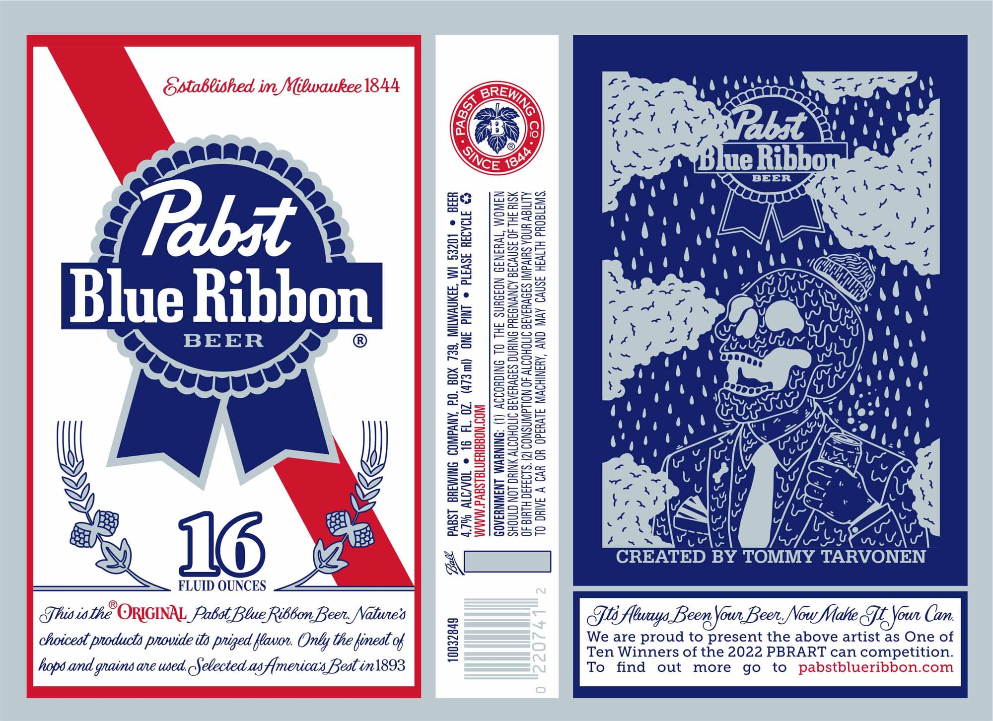 Pabst Blue Ribbon by Pabst Brewing Company - beer label