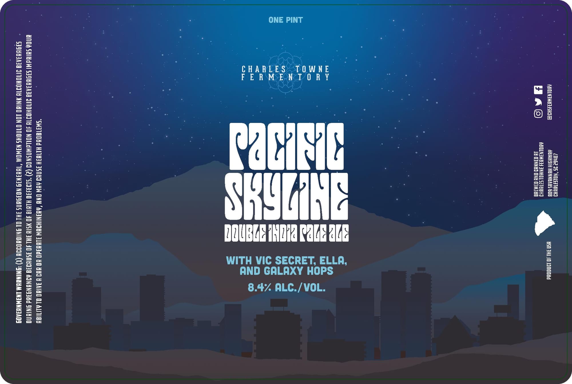 Pacific Skyline by Charles Towne Fermentory - beer label