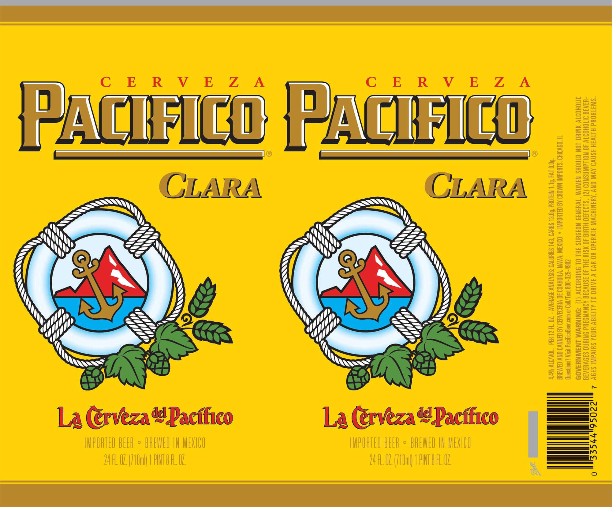 Pacifico Clara by Cerveceria Modelo - beer label
