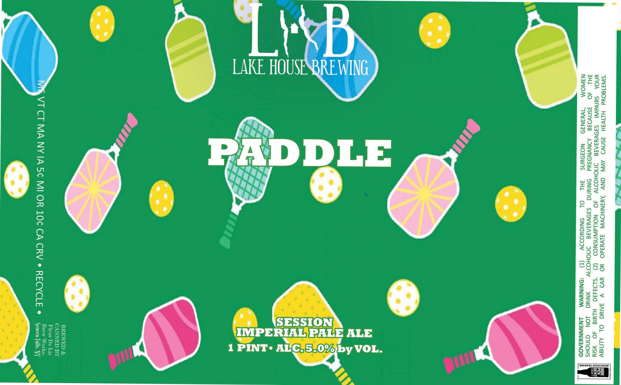 Paddle Session Imperial Pale Ale by Lake House Brewing - beer label